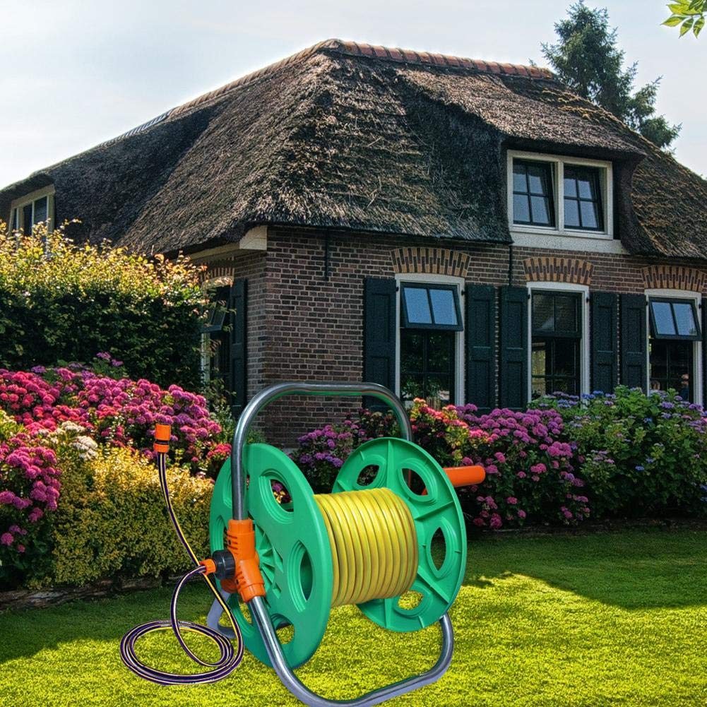 Premium Garden Hose Reel Cart with Wheels - Heavy Duty Outdoor Water Hose Storage Rack for Yard, Balcony, AC Unit & Car Washing - Durable Household Garden Tool for Easy Watering & Cleaning