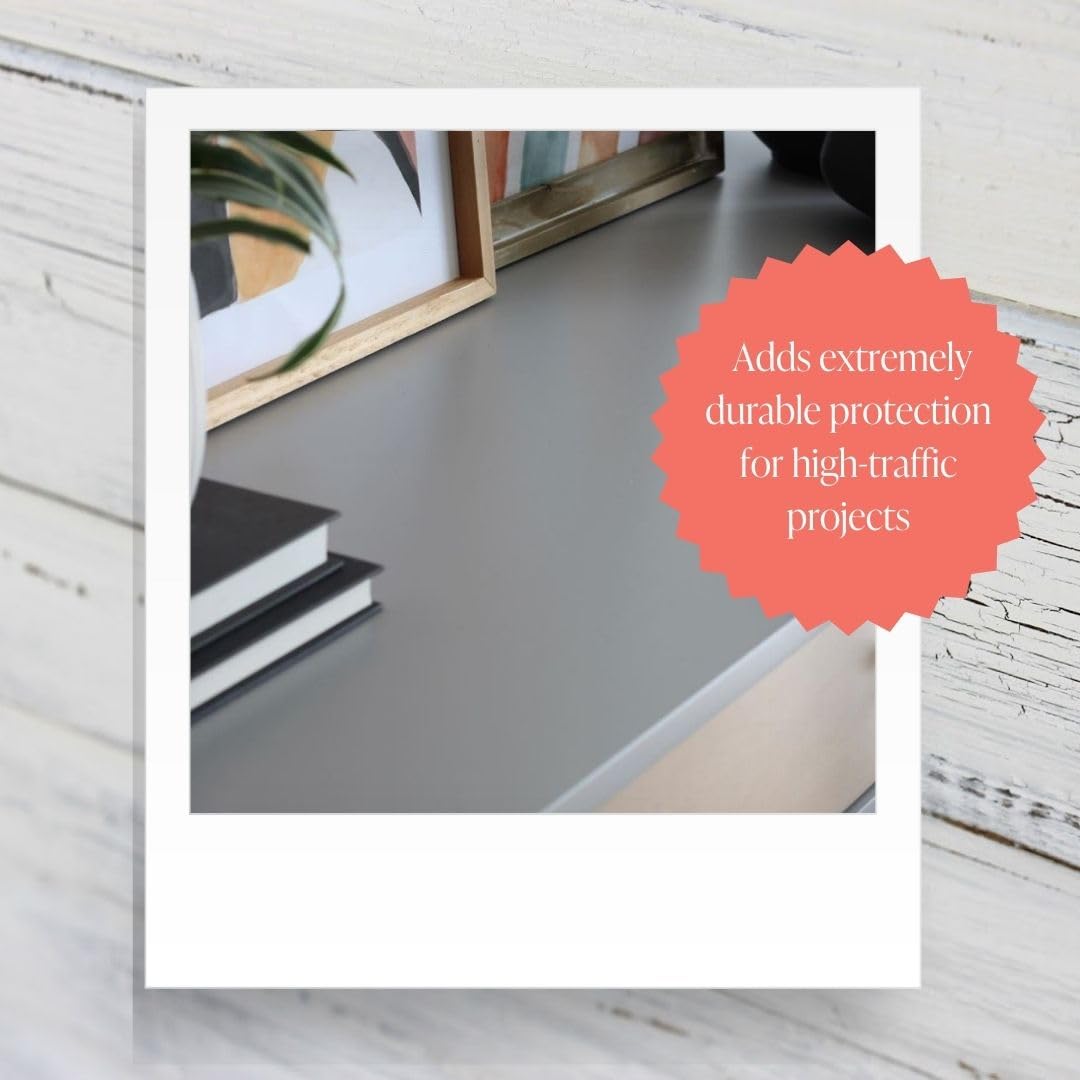 Eco-Friendly Clear Satin Sheen Top Coat for Chalk Style Furniture Paint - Durable, Non-Yellowing, Waterproof Sealant - Indoor/Outdoor Use - 4 oz - Perfect for High-Traffic Furniture, Cabinets, Tables & DIY Projects