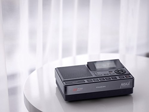 Sangean AM/FM Emergency Weather Alert Radio with Dual Alarm Clock, Large Backlit LCD Display - Perfect for Home, Office, and Emergency Preparedness Kits