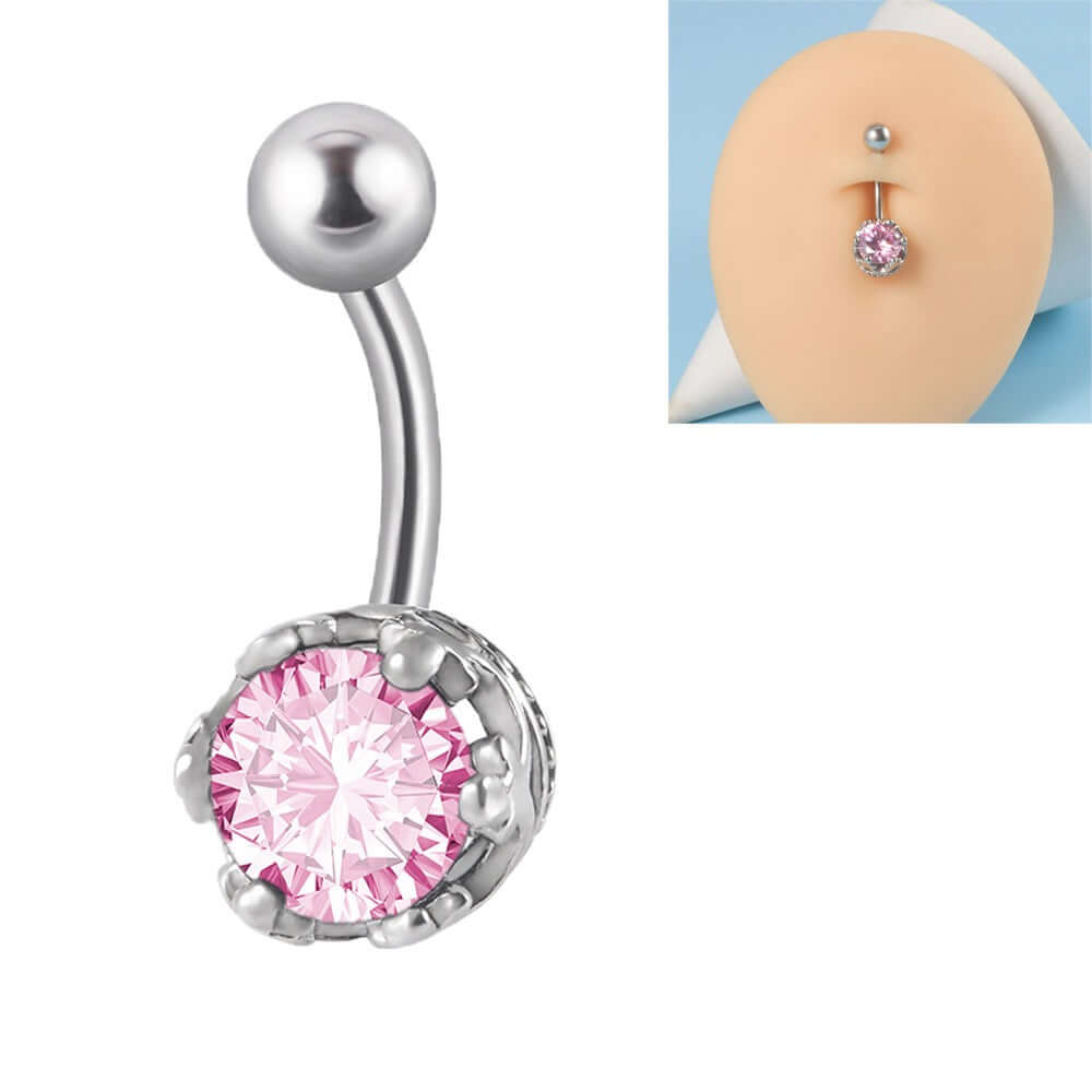 Claw Diamond Bead Belly Button Rings | DL4131 | Stylish Body Jewelry for Women, Perfect for Piercings & Fashion Accessories