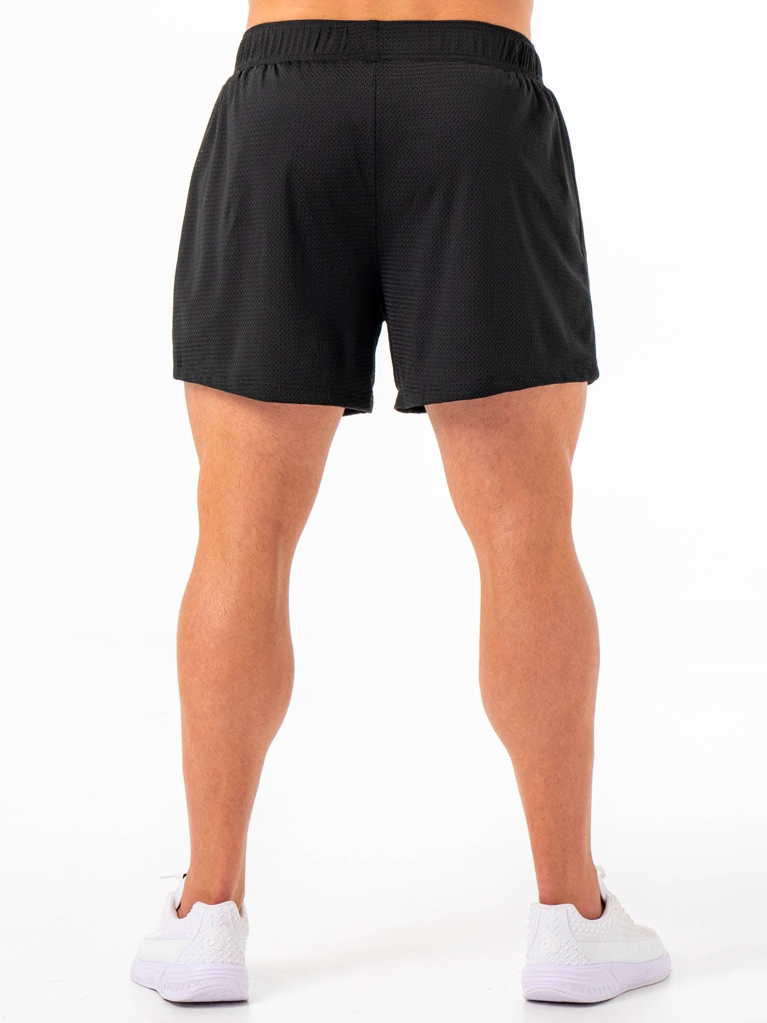 Men's Black Collegiate Mesh Athletic Shorts - Breathable Workout & Gym Shorts for Running, Basketball & Casual Wear