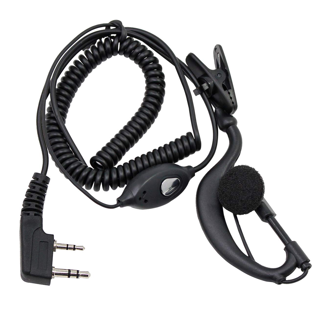 20 Pack Walkie Talkie Earpiece Headset with PTT Mic - 2 Pin G-Shape Design Compatible with Retevis, Kenwood, PUXING, Baofeng UV5R/UV82/888S/777S/H777, RT21/RT22 Radios - Ideal for Security, Construction & Outdoor Communication