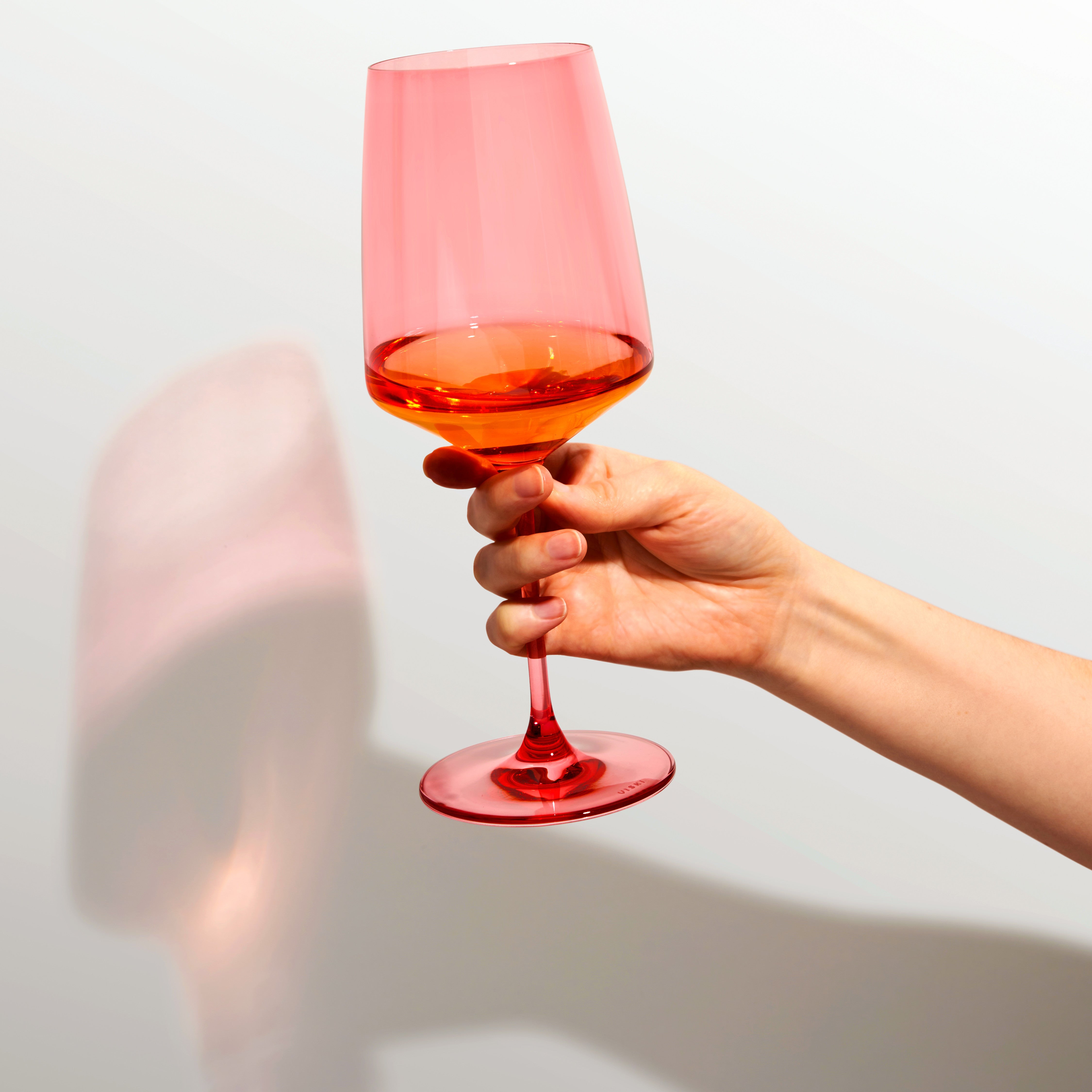 Premium Reserve Nouveau Crystal Wine Glasses - Set of 2, Elegant Pomelo Color for Red & White Wines - Perfect for Dinner Parties, Weddings & Romantic Evenings