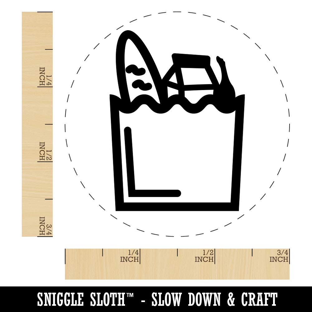 3/4 Inch Small Grocery Store Icon Rubber Stamp for Crafting, Planners & DIY Projects - Perfect for Scrapbooking, Journaling & Gift Wrapping