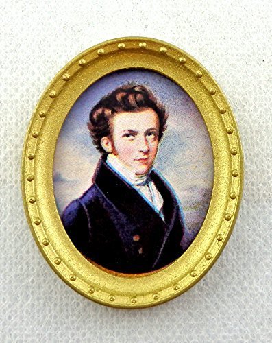Antique Georgian Gentleman Portrait in Oval Gold Frame - Miniature Dollhouse Picture | Perfect for Victorian Dollhouses, Miniature Displays & Collectors
