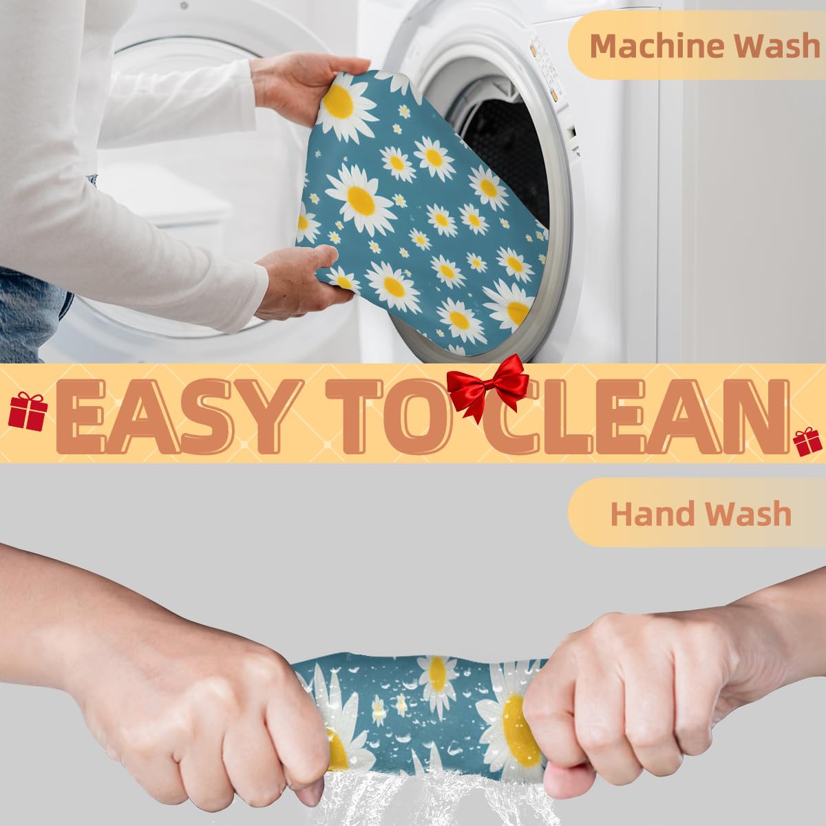 Men's Fresh Daisy Print Shaving Bib - Waterproof Beard Trimming Apron for Hair Dye & Makeup - Sink Hair Catcher & Barber Tool - Perfect Gift for Grooming & Styling (Great for Home Use, Salon Professionals & DIY Haircuts)