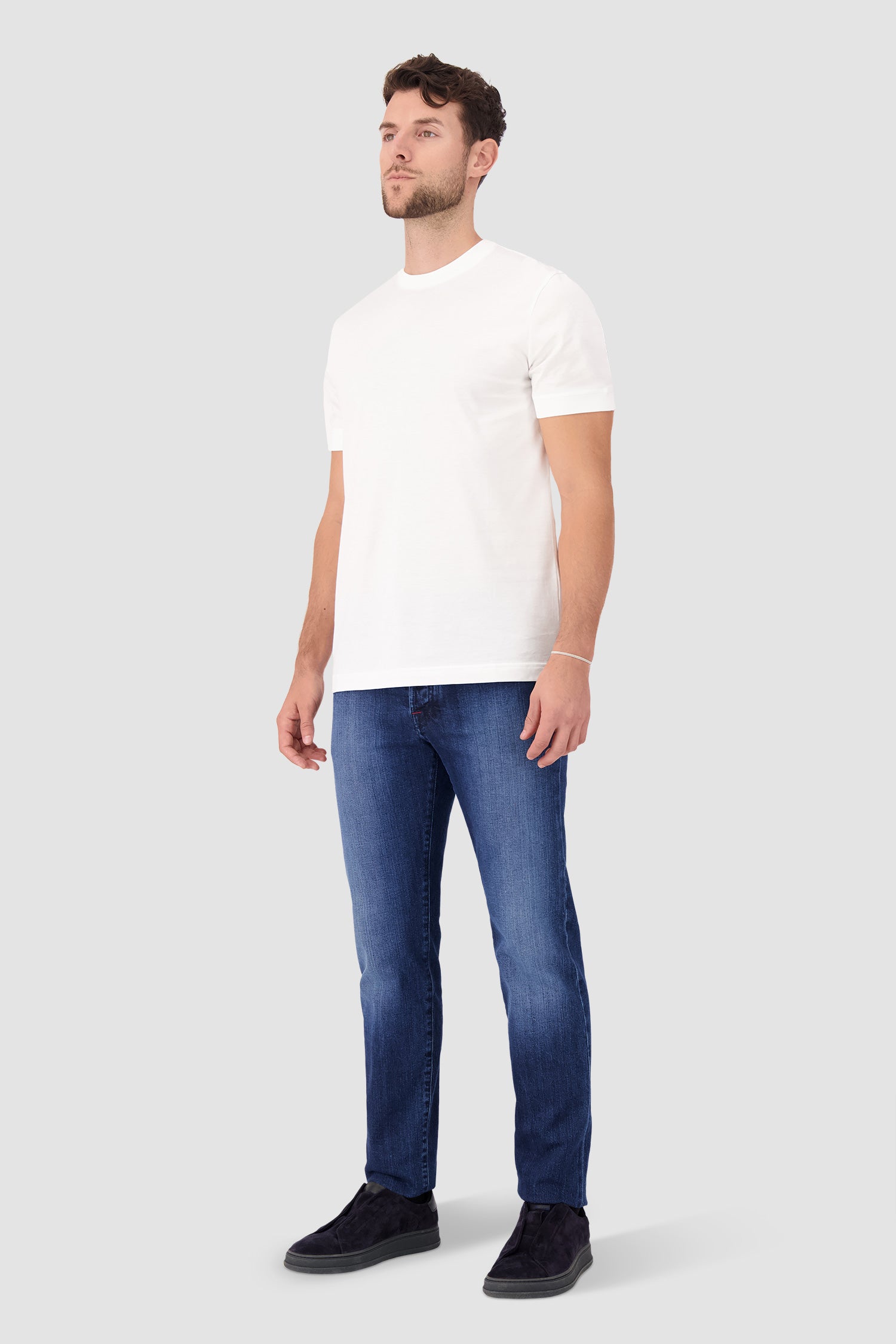 Premium Kiton White Cotton T-Shirt for Men - Soft Breathable Casual Tee - Perfect for Everyday Wear, Gym & Outings