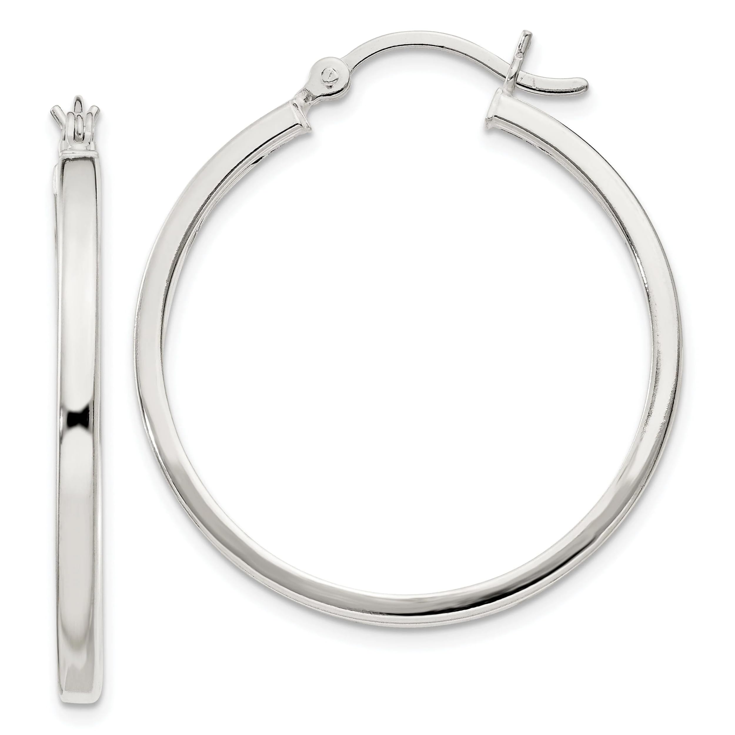 Sterling Silver Hollow Hoop Earrings for Women - Lightweight Hinged Back Design for Comfort - Perfect for Everyday Wear, Parties & Special Occasions