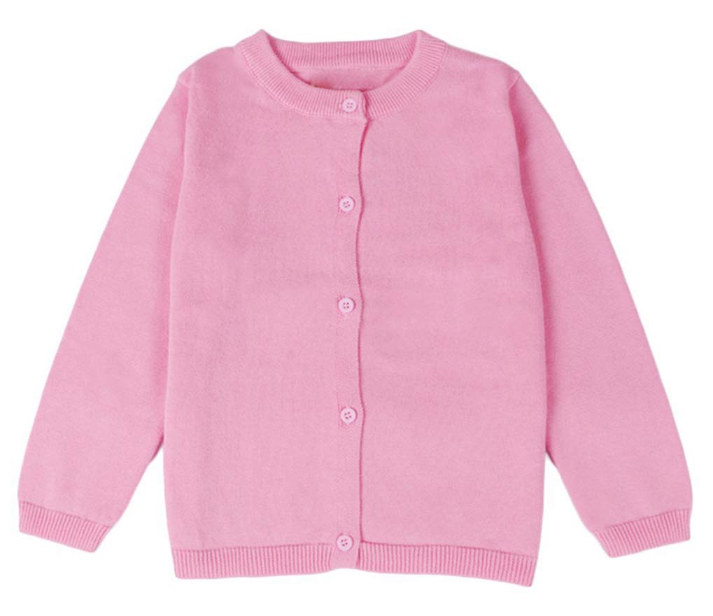 Baby Girls Cotton Cardigans - Soft Long Sleeve Crewneck Button Sweater for Toddlers & Kids - Perfect for School Uniform, Playdates & Family Outings