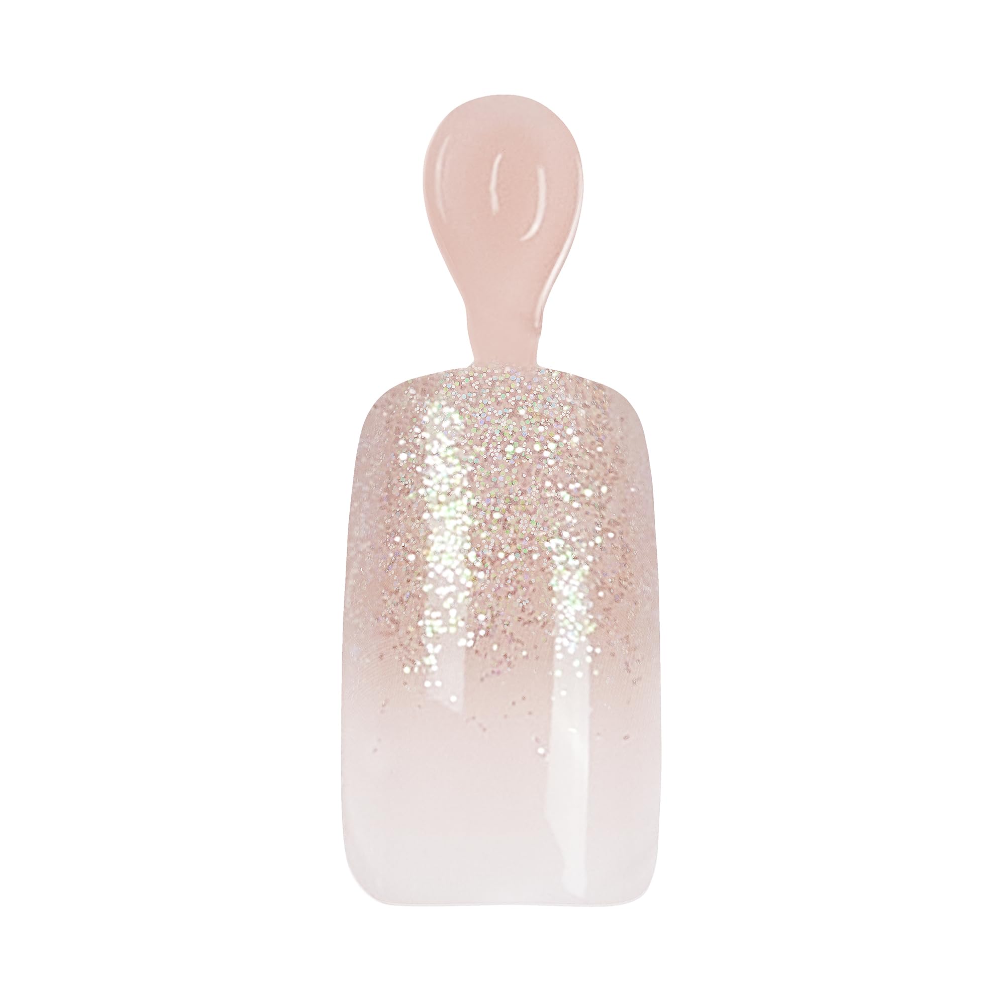 Dashing Diva GelXtend Nail Set - Summer Shimmer Nude Press On Nails | Long Lasting 14 Days | No Soak Gel Nails with Easy Removal | Perfect for Vacations, Weddings & Everyday Glam
