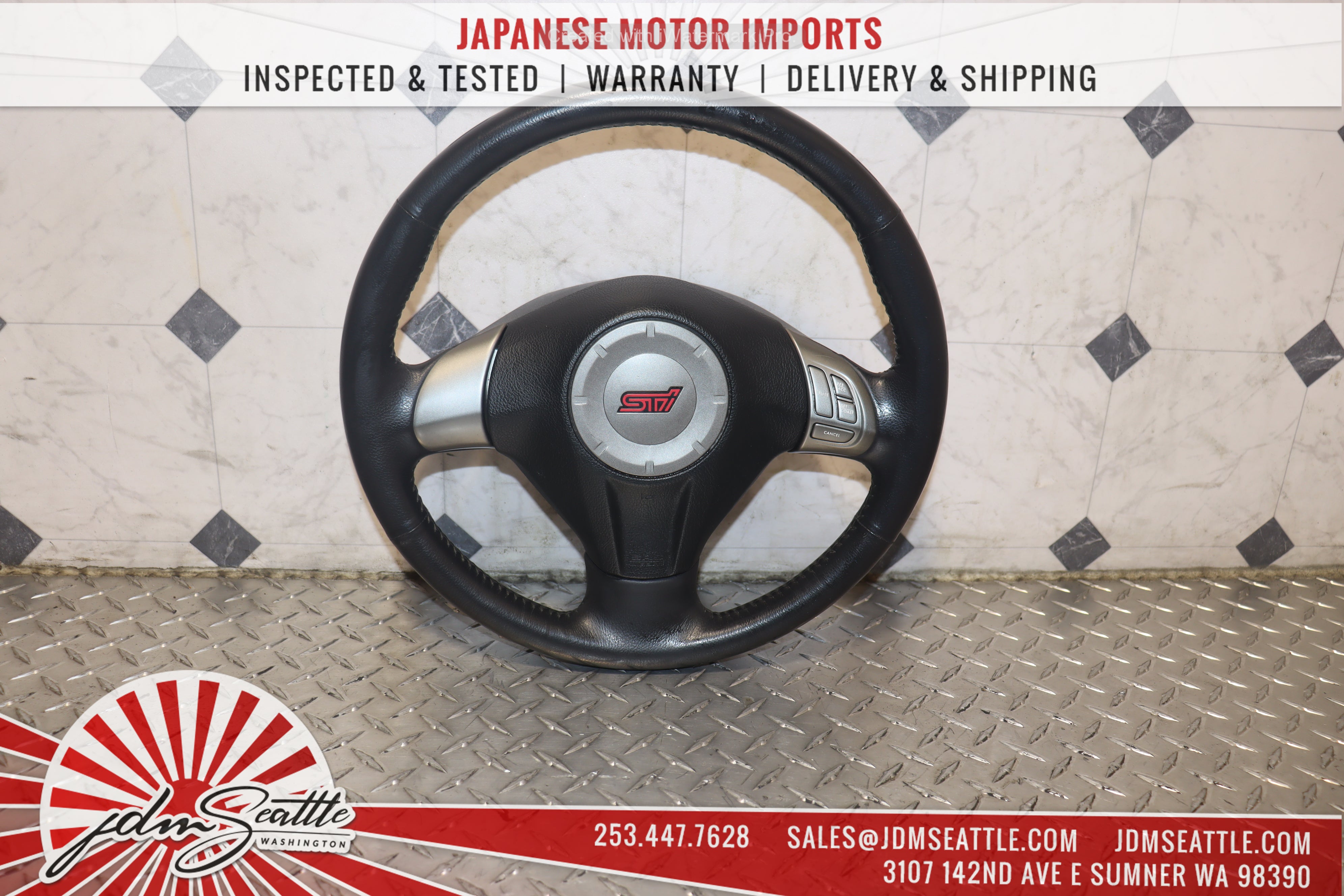 2008-2014 Subaru Impreza WRX STI GRB GVF OEM Steering Wheel - JDM Replacement for Enhanced Driving Experience - Perfect for Racing & Daily Commute