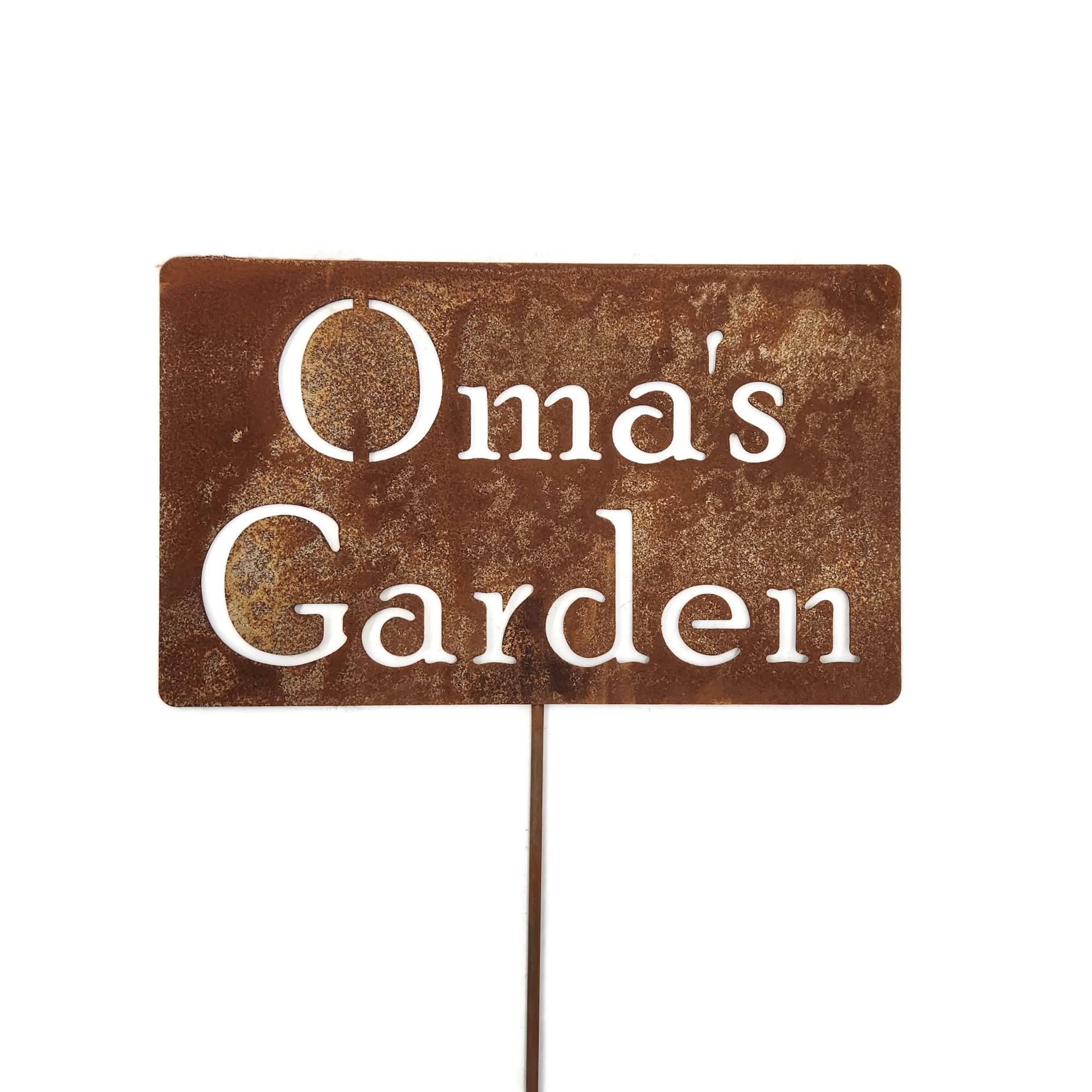 Personalized Family Name Garden Stake - 20 to 33 Inches Tall (Oma's Garden, Large 28