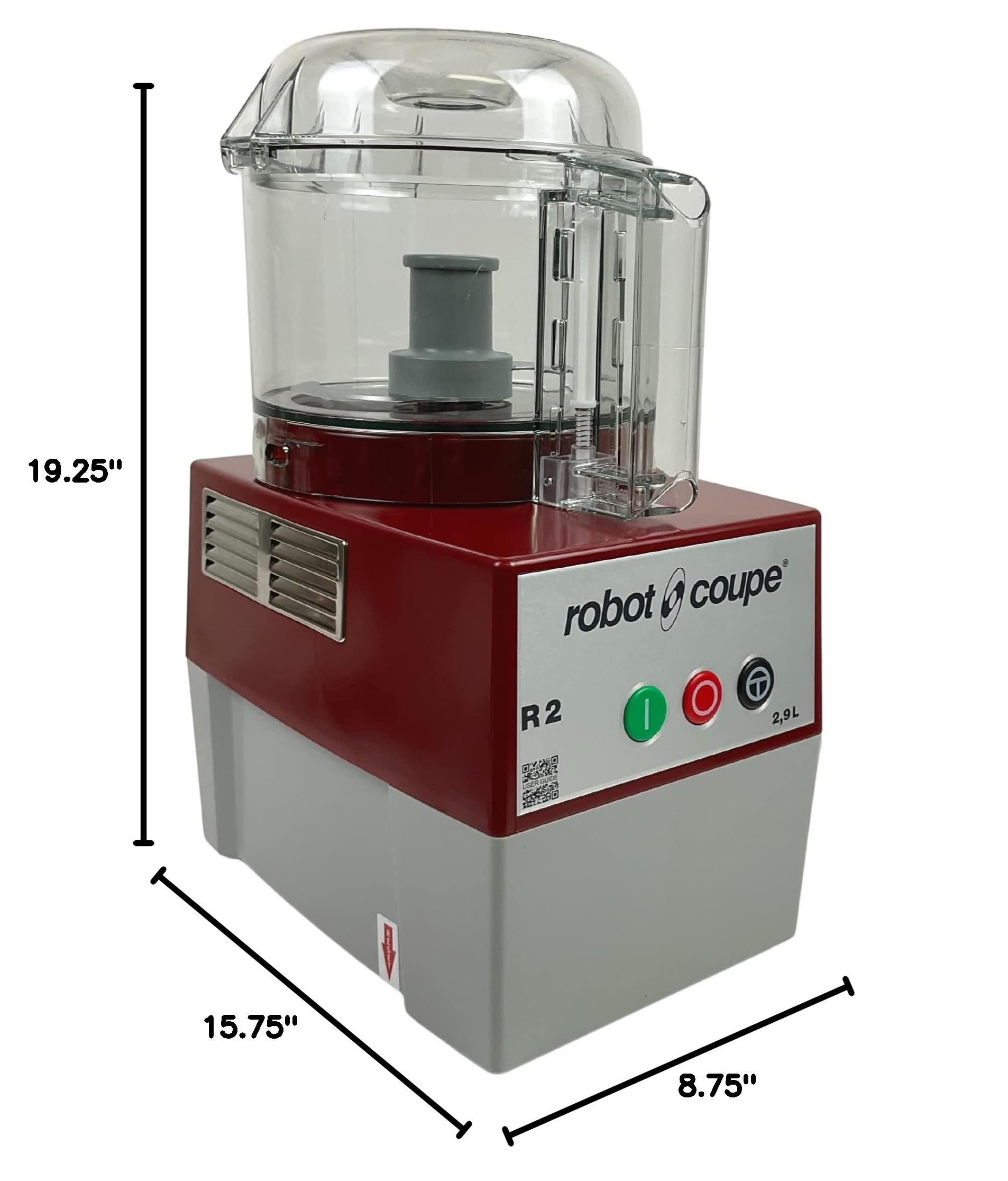Robot Coupe R2N CLR 2.9L Commercial Food Processor - 1 HP Motor, 120V, Clear Polycarbonate Bowl | Perfect for Restaurants, Catering & High-Volume Food Prep