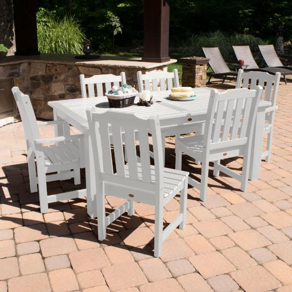 Lehigh 7-Piece Rectangular Outdoor Dining Set - Patio Furniture for Garden, Backyard, Poolside & BBQ Gatherings