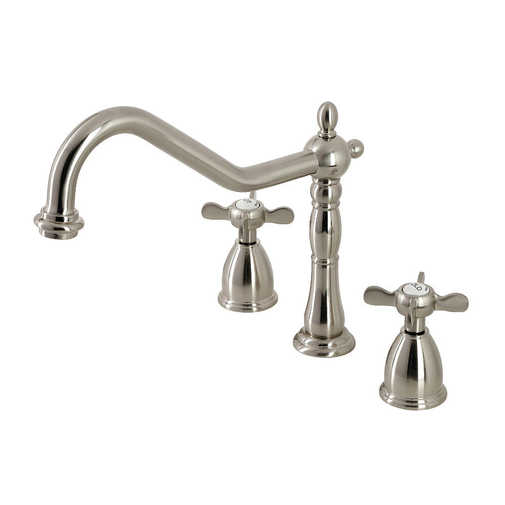 Kingston Brass KB1791BEXLS Essex Widespread Kitchen Faucet - Modern Brushed Nickel Finish for Farmhouse & Contemporary Kitchens