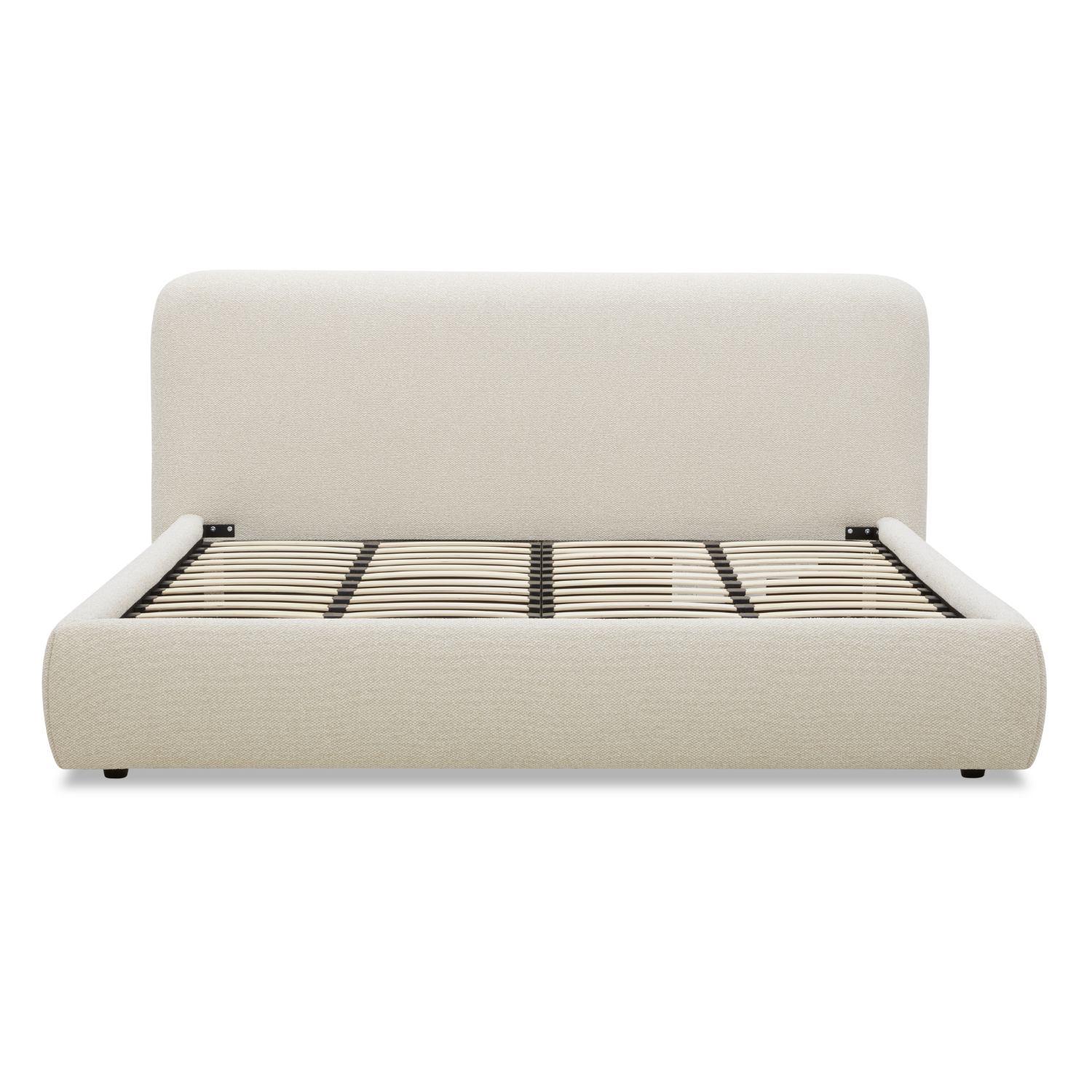 Broadview Platform Bed Frame with Tasmin Linen Upholstery - Queen Size Modern Bedroom Furniture for Small Spaces & Guest Rooms