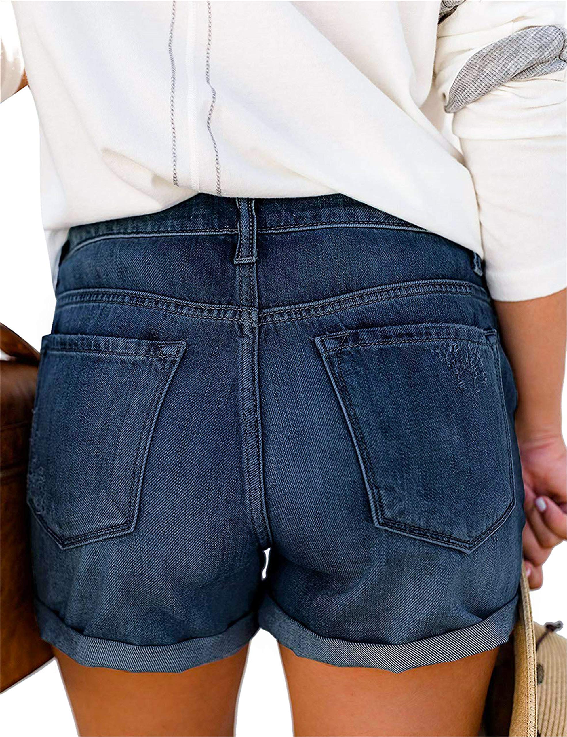 KISSMODA Women's Stretchy Denim Shorts - High Waisted Casual Summer Jean Shorts for Women | Perfect for Beach, Vacation & Everyday Wear
