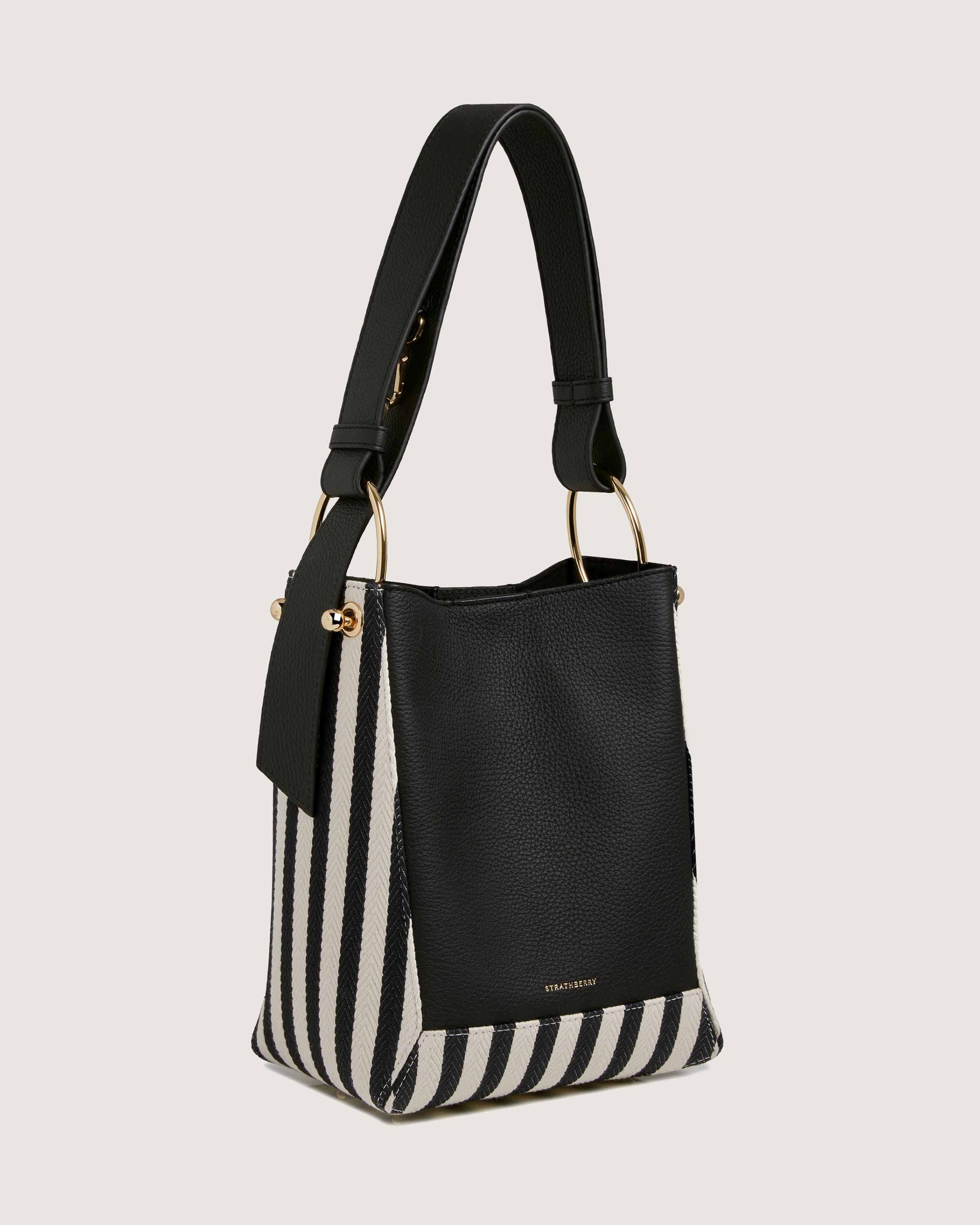 Lana Midi Bucket Bag - Striped Canvas Crossbody Purse for Women | Fashionable Everyday Handbag for Work, Travel & Shopping