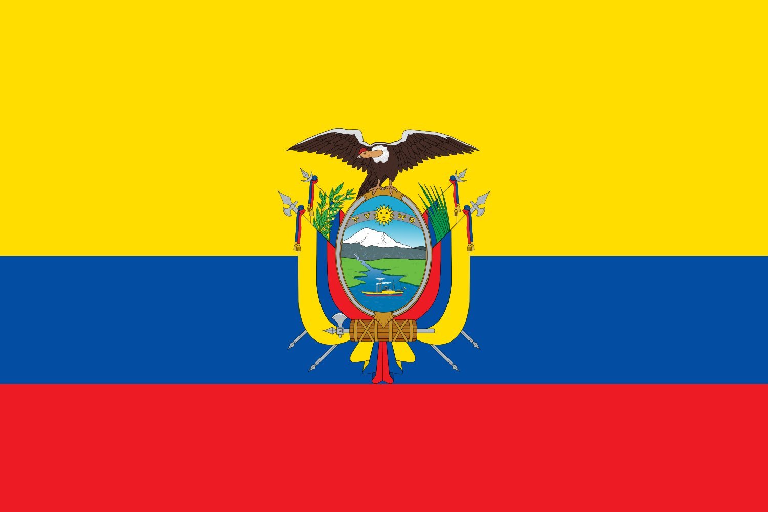 XXL+ Ecuador Flag - Large 150x250cm (5x8ft) Landscape Flag - 3.75m² (40sqft) - 100% German-Made Durable Outdoor Flag for Garden, Stadium & National Events