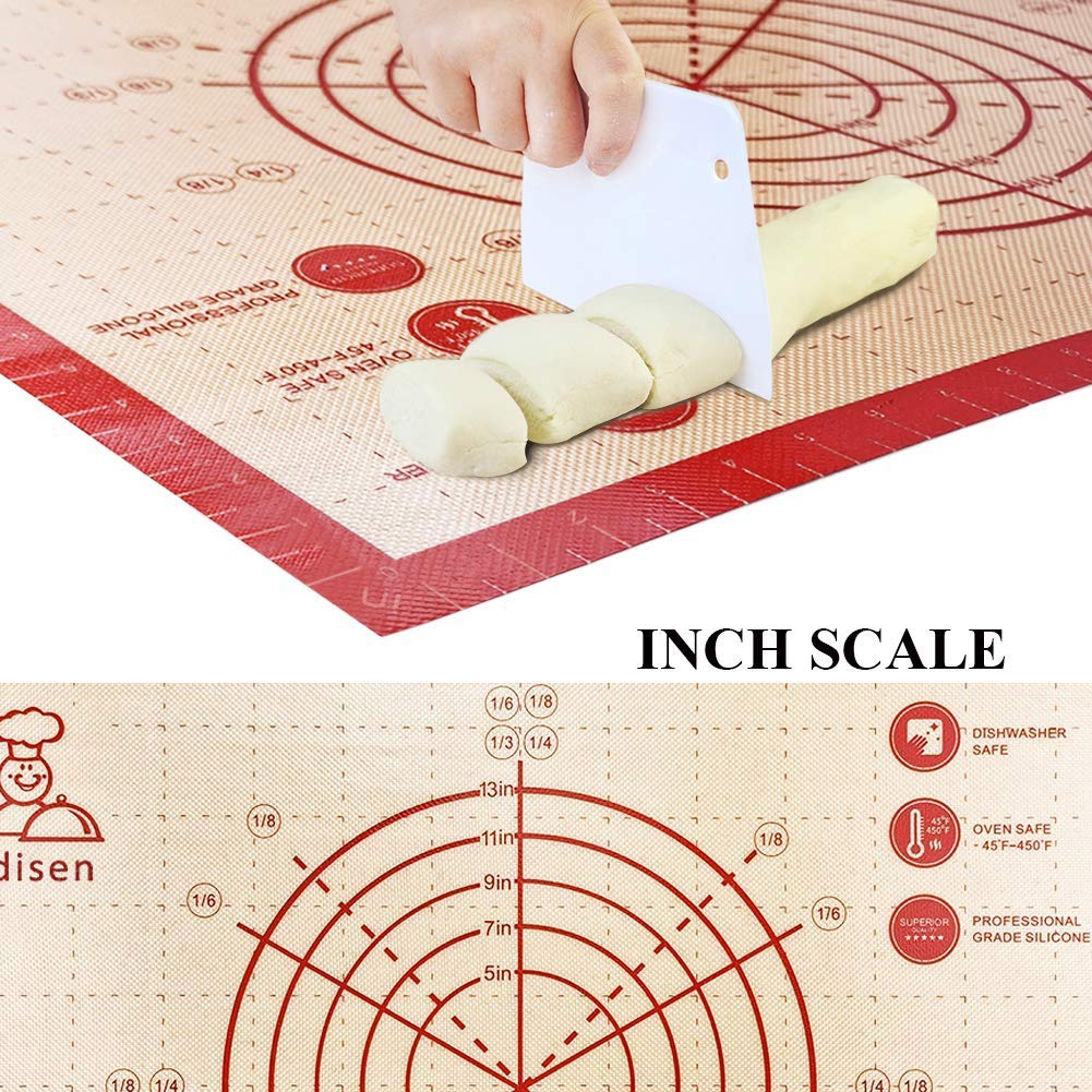 Non-Stick Silicone Baking Mat with Measurements - Extra Large Pastry Mat for Rolling Dough, Kneading Bread & Baking - Heat Resistant & Non-Slip Surface (Perfect for Cookies, Pies, Pizza & Pastry Making)