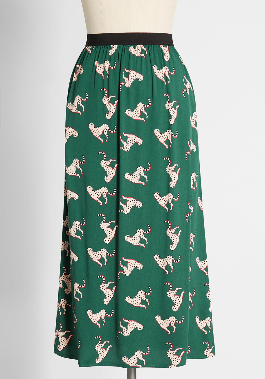 Can't Catch Me Midi Skirt - Women's Flowy A-Line Skirt with Pockets | Perfect for Casual Outings, Date Nights & Summer Vacations