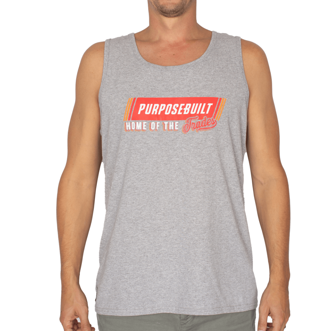 Block Tank Top for Women - Soft Grey Cotton Casual Shirt for Summer Outfits & Layering