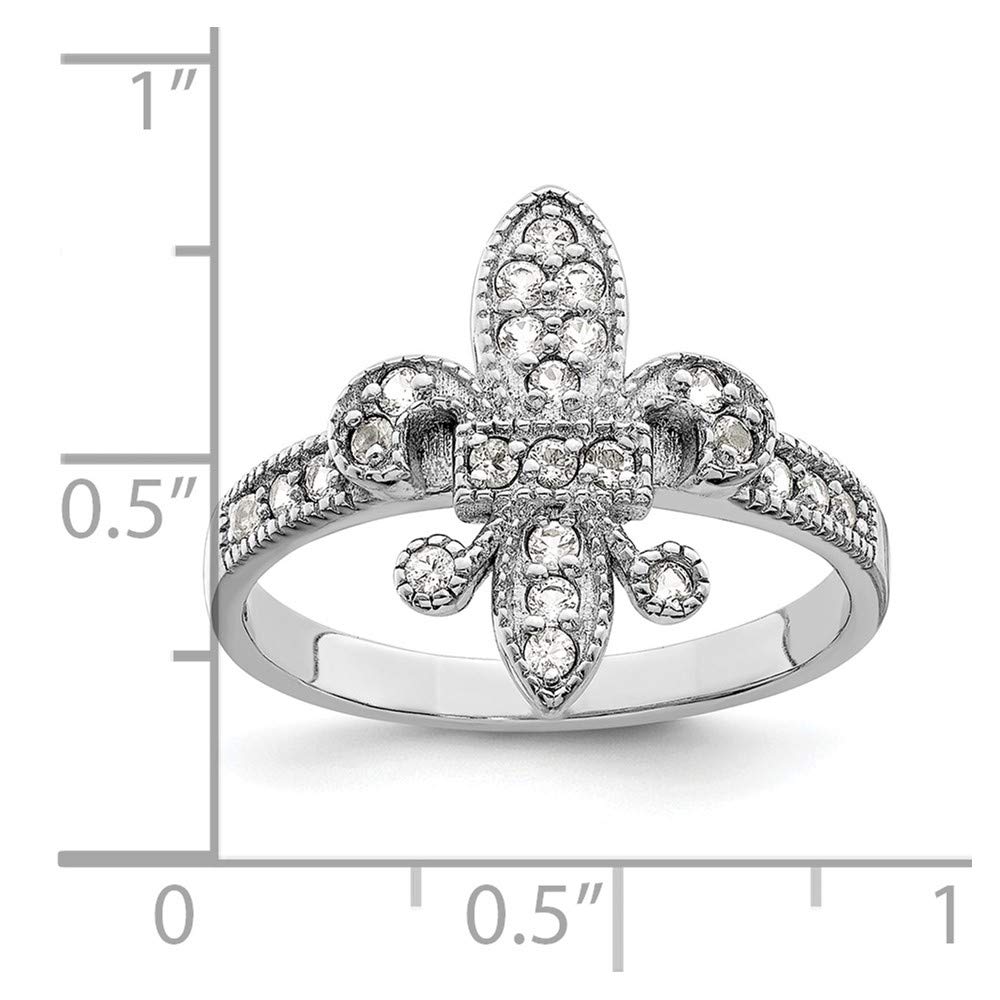 925 Sterling Silver Cubic Zirconia Fleur-de-Lis Ring for Women - Elegant Dainty Jewelry Gift for Her, Perfect for Anniversary, Birthday, Valentine's Day & Special Occasions