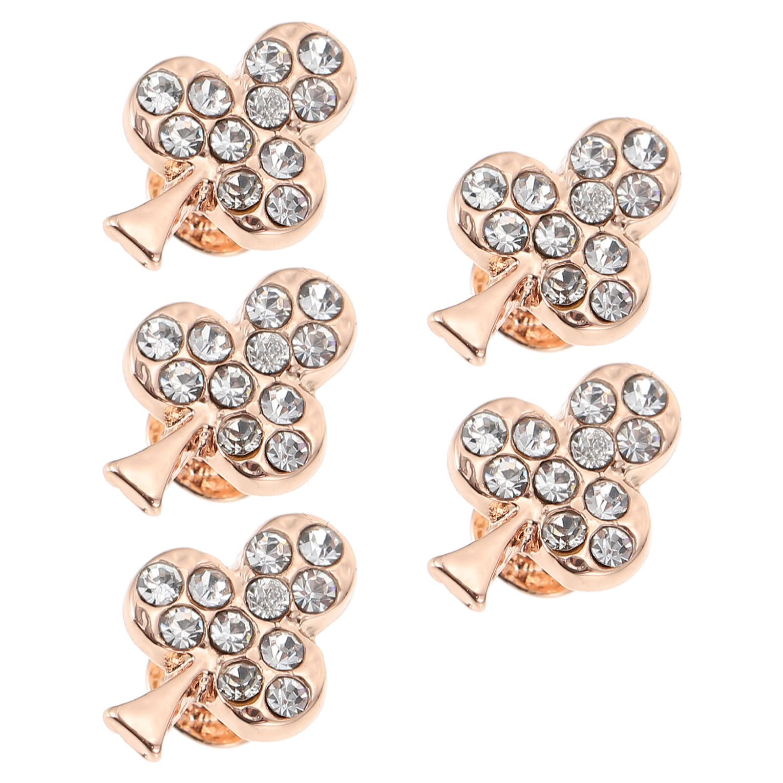 **5Pcs Watch Strap Charms - Rhinestone Clover Studs Alloy Watch Band Decor Nails - Elegant Watch Accessories for Women & Girls - Perfect for Daily Wear, Parties & Gifts**