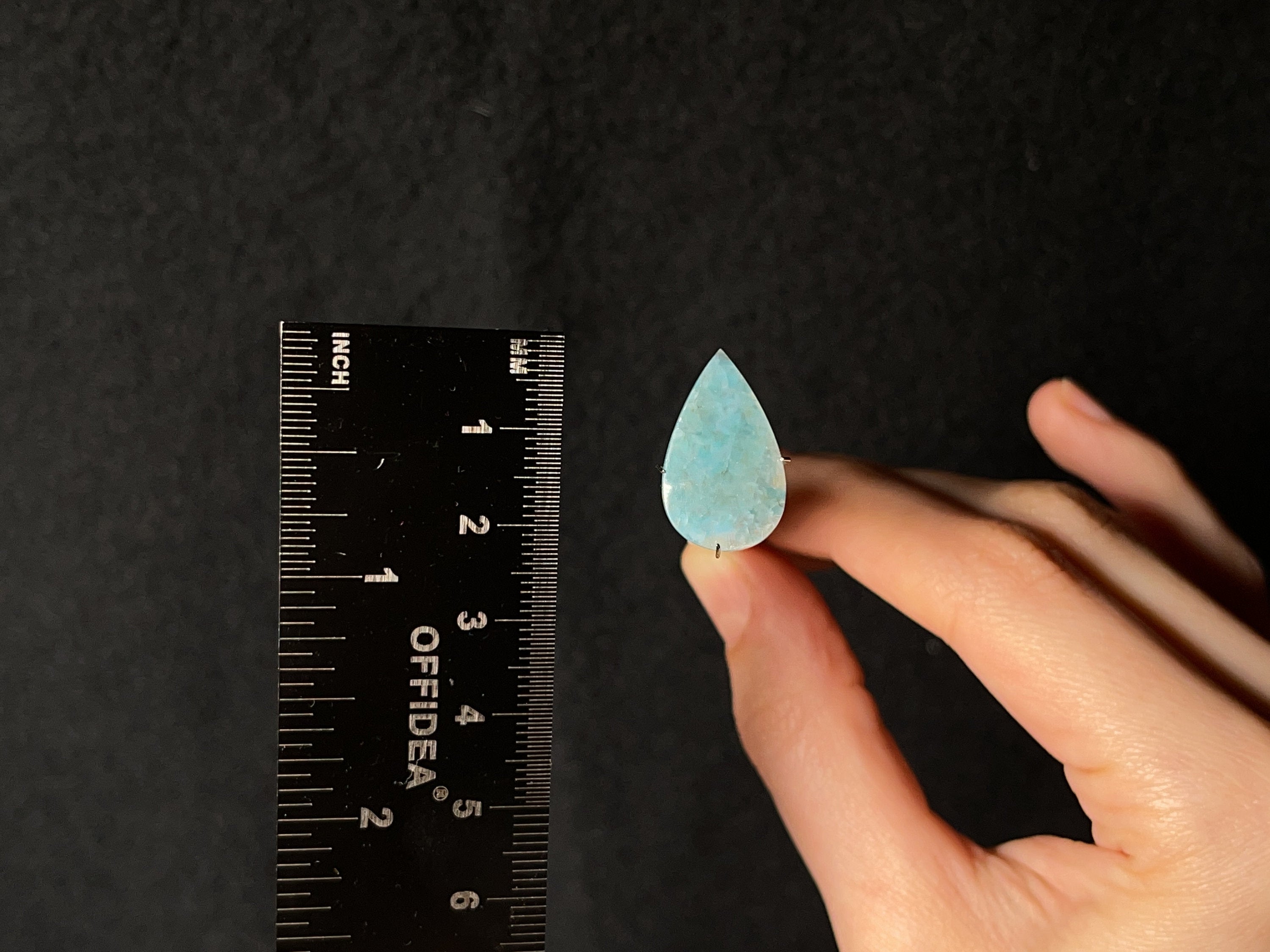 GILALITE Cabochon Gemstone - Solid Blue Teardrop Medusa Paraiba Quartz for Jewelry Making | Handmade Pendant, Earrings & DIY Craft Supplies | Perfect for Bohemian, Vintage & Boho Chic Designs