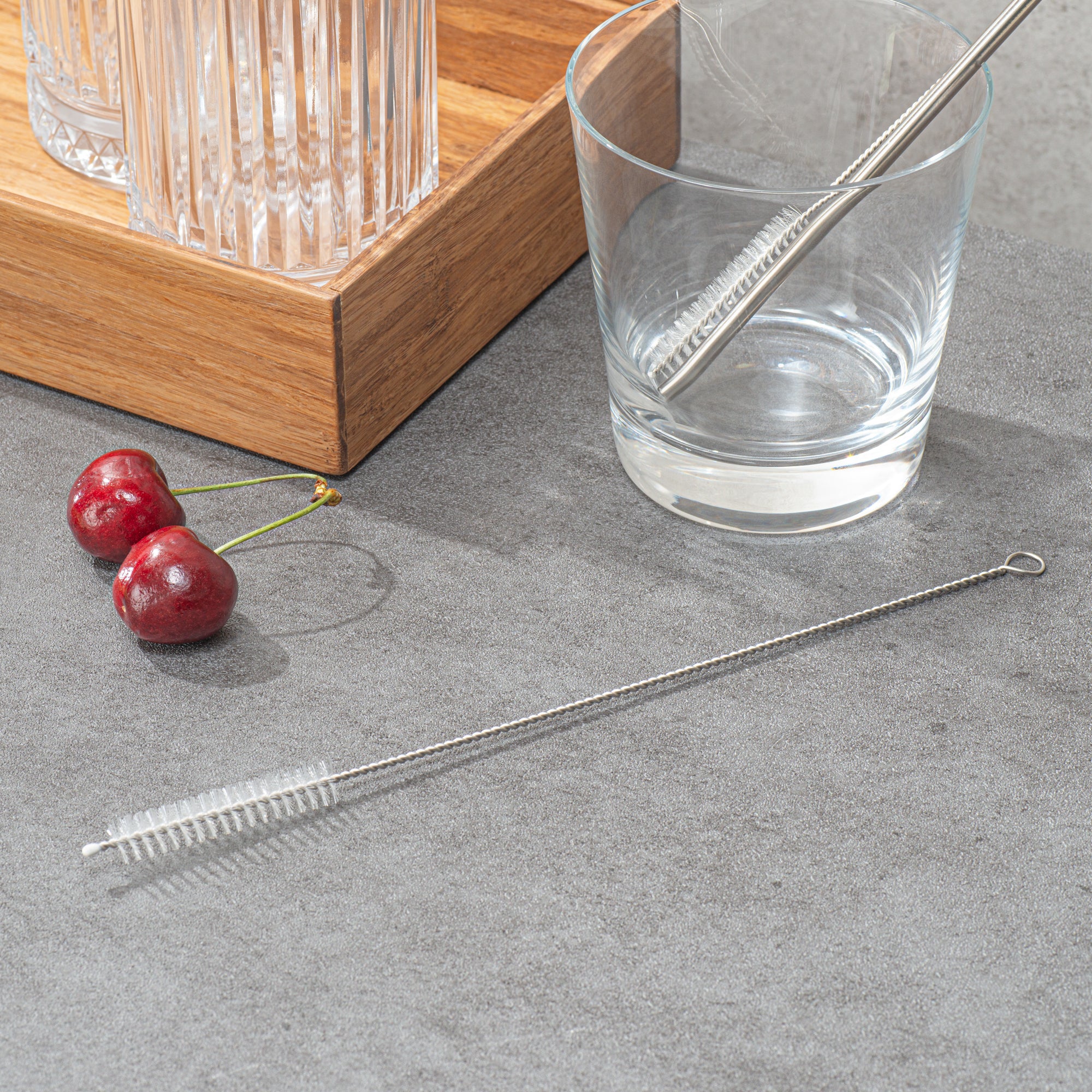Premium Stainless Steel Straw Cleaning Brush - 2 Pack, Reusable & Durable Bar Lux Silver Design (9.5