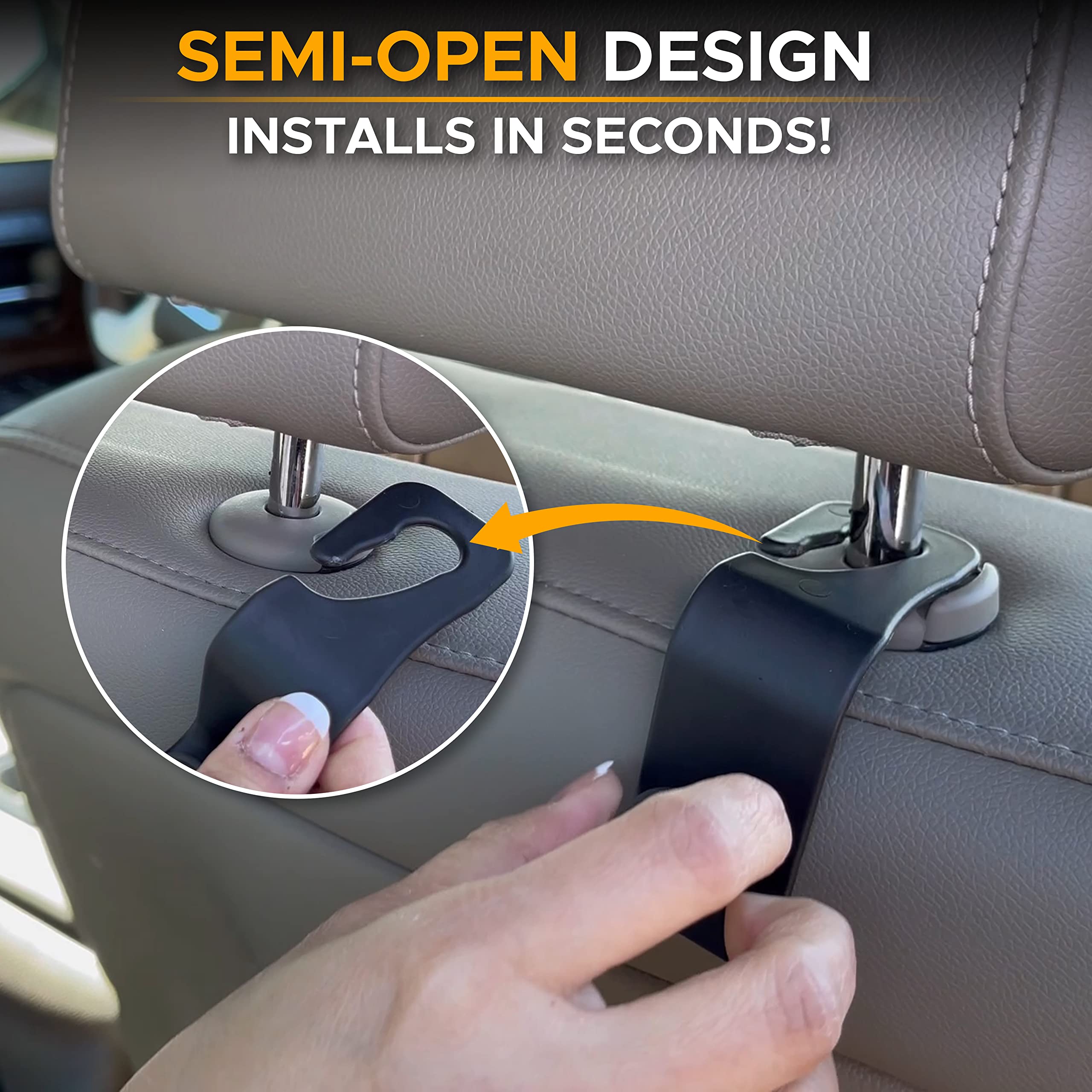 EcoNour 2-Pack Car Windshield Sun Shade with Bonus Headrest Hooks | 240T Premium Material Sun Visor for UV & Heat Protection | Universal Fit (64