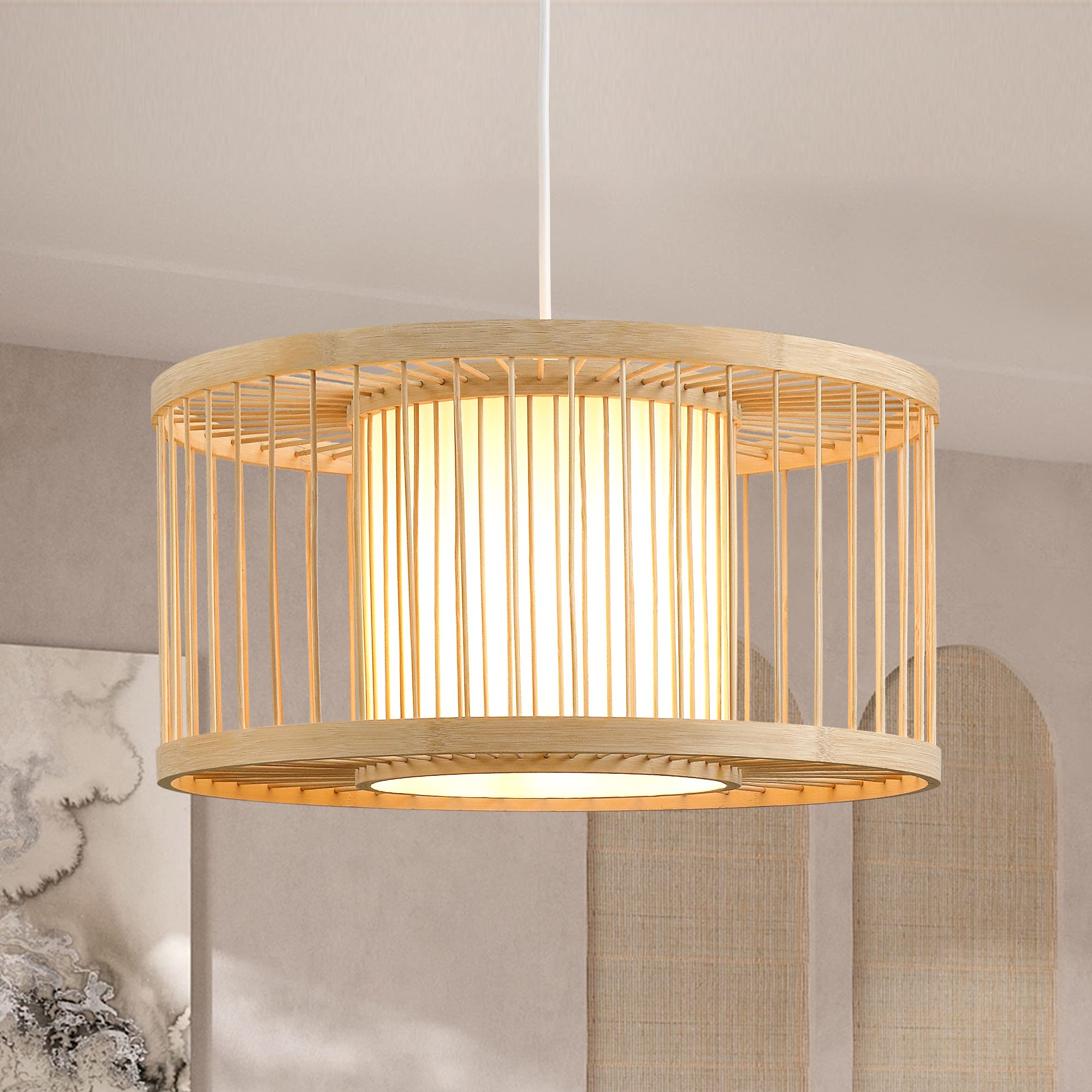 Boho Rattan Pendant Light - 15.8