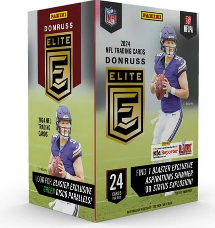 2024 Panini Donruss Elite Football Blaster Box - 24 Trading Cards per Box Featuring Jayden Daniels & Drake Maye Rookie Cards | NFL Collectibles for Fans & Card Investors | Perfect for Gifts, Trading, and Memorabilia Collections