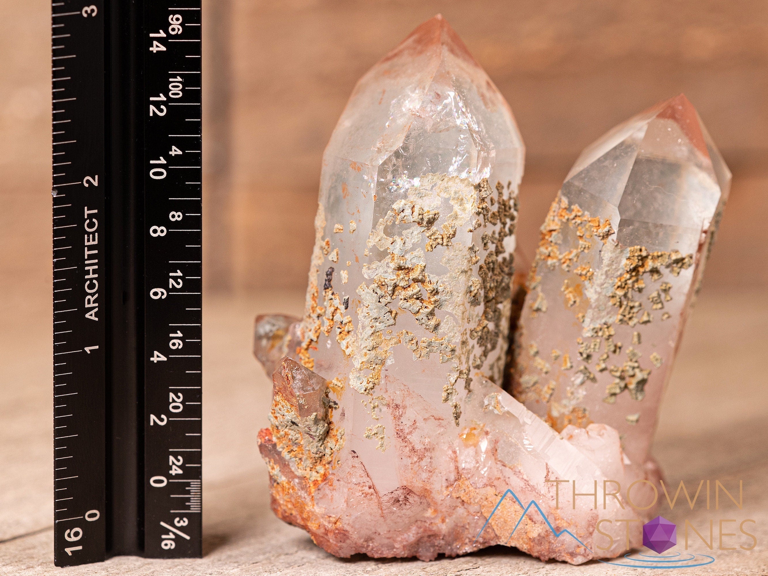 Natural QUARTZ Raw Crystal Cluster with HEMATITE & CHLORITE - Healing Stones for Home Decor, Housewarming Gift, Meditation & Energy Work (40883)