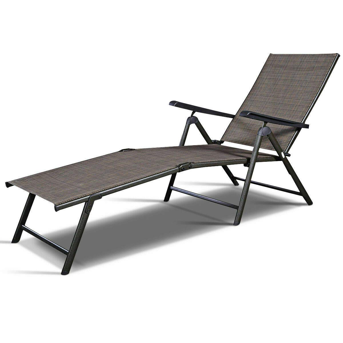 Adjustable Folding Chaise Lounge Chair - Reclining Outdoor Patio Pool Beach Sun Chair for Camping, Backyard & Relaxation by SHG | Perfect for Sunbathing, Lounging & Outdoor Leisure