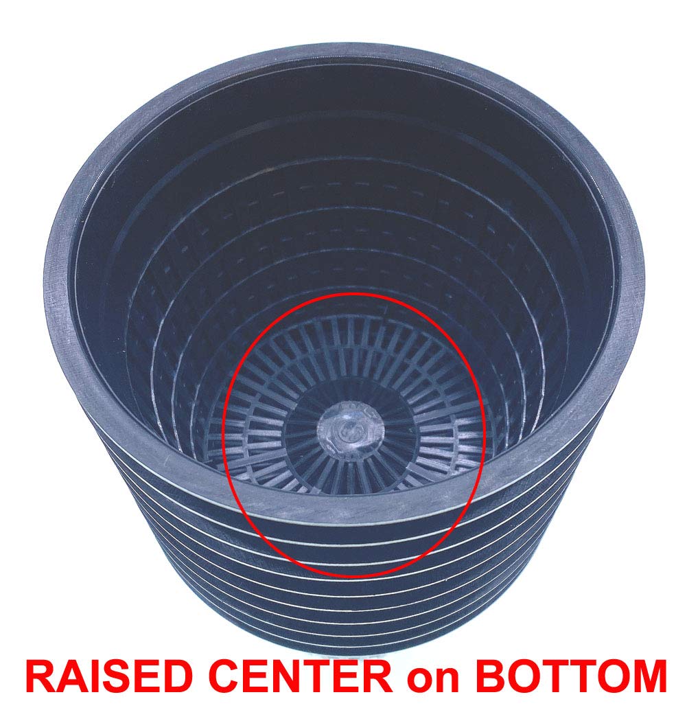 50 Pack HORTIPOTS 5 Inch Net Pots with Free Reflective Lids - Hydroponic Mesh Cups for Indoor Herb Garden, Seed Starting & Hydroponics System (Round Design, Raised Center Bottom)