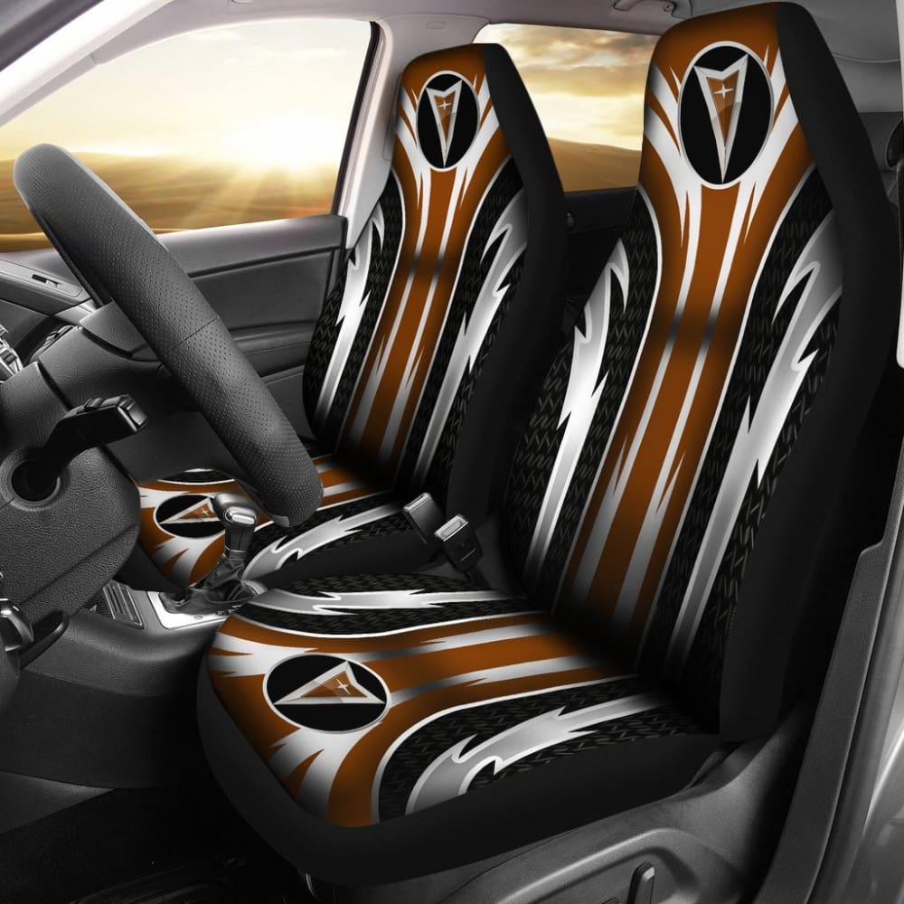 Premium 2-Piece Front Pontiac Seat Covers - Genuine Brown Leather (Model 144627) | Perfect for Car Interior Protection & Custom Style Upgrade