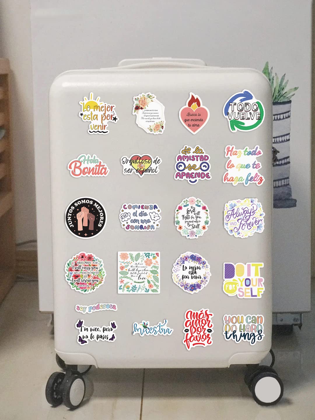 104pcs Spanish Motivational Stickers Pack - Inspirational Quote Stickers for Students, Teachers, Journaling, Scrapbooking | Water Bottle & Laptop Decals | Positive Reward Stickers for Classroom, Office & Daily Encouragement