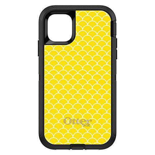 Yellow White Scalloped Pattern On Black Case