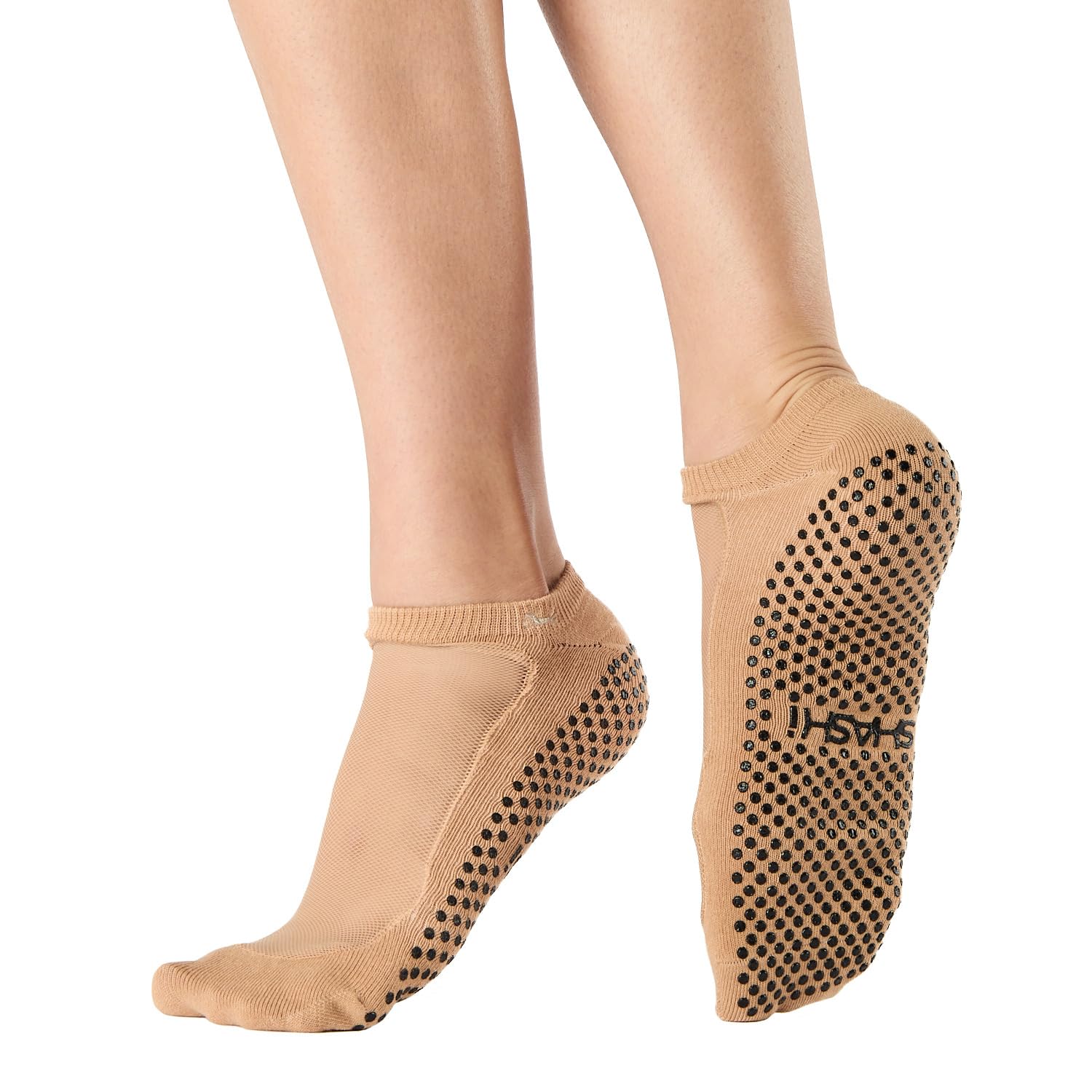 SHASHI Women's Mesh Non-Slip Yoga Socks with Storage Pouch - Breathable Barre & Pilates Socks for Dance, Workout & Home Wear