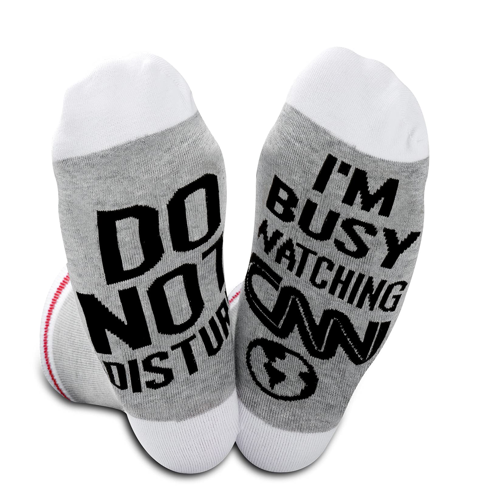2 Pairs Funny News Lover Socks - 'Do Not Disturb I'm Watching News' Novelty Socks | Perfect Christmas & Birthday Gift for News Enthusiasts | Great for Office, Home & TV Watching Scenes
