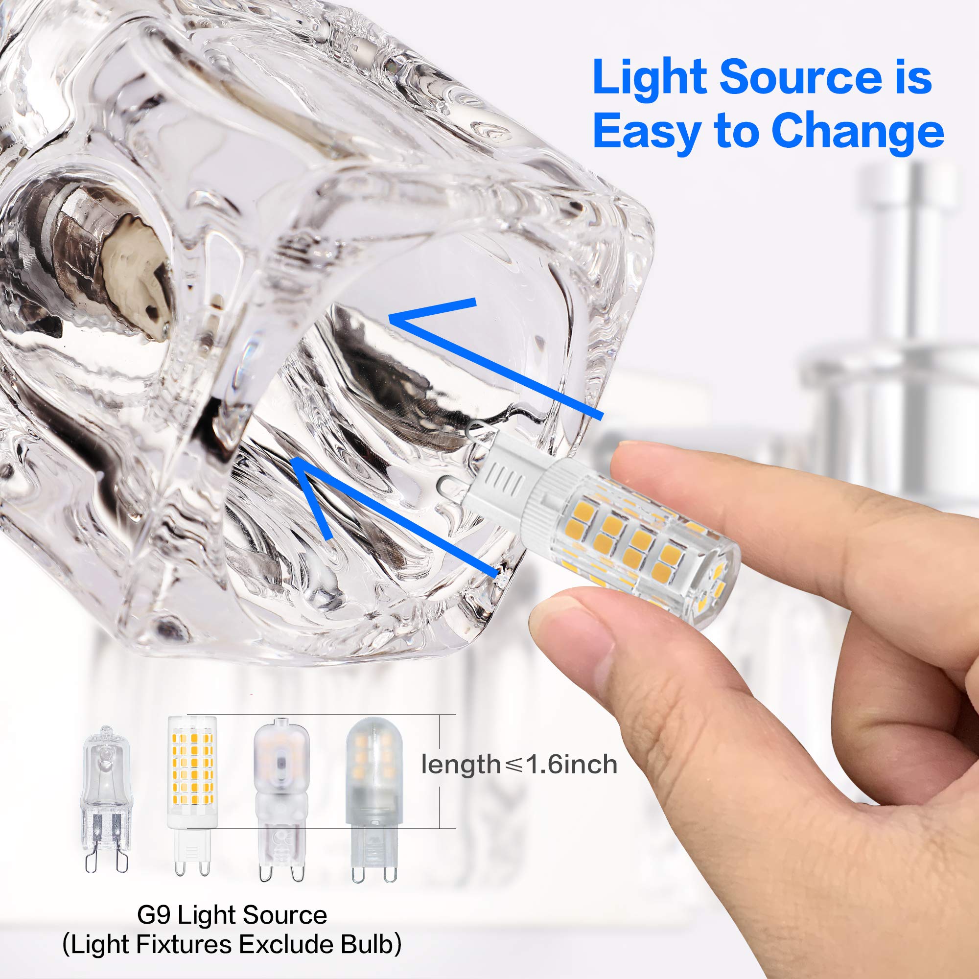 Modern Bathroom Vanity Light Fixtures - 5-Light LED Wall Sconce with Chrome Finish for Mirror Lighting (Bulbs Not Included) - Perfect for Bathroom, Powder Room, and Dressing Area Illumination