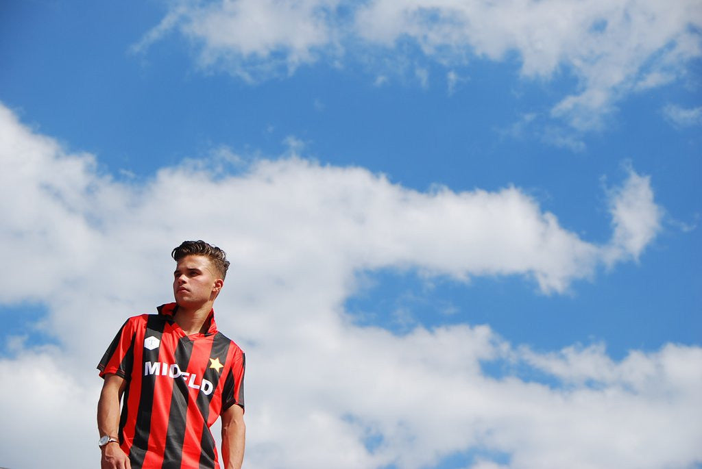 MIDFLD x Terrace Club Retro Milan Inspired Soccer Jersey – Vintage Football Shirt for Men & Women – Perfect for Matchdays, Training & Casual Wear