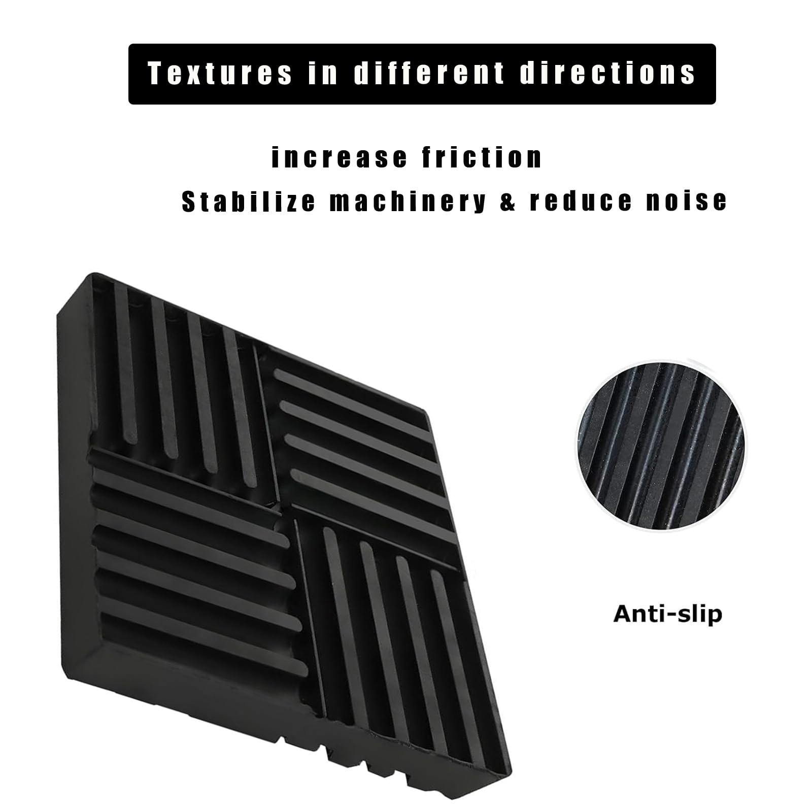 8PCS Anti-Vibration Pads, 6.5''X6.5''X0.8