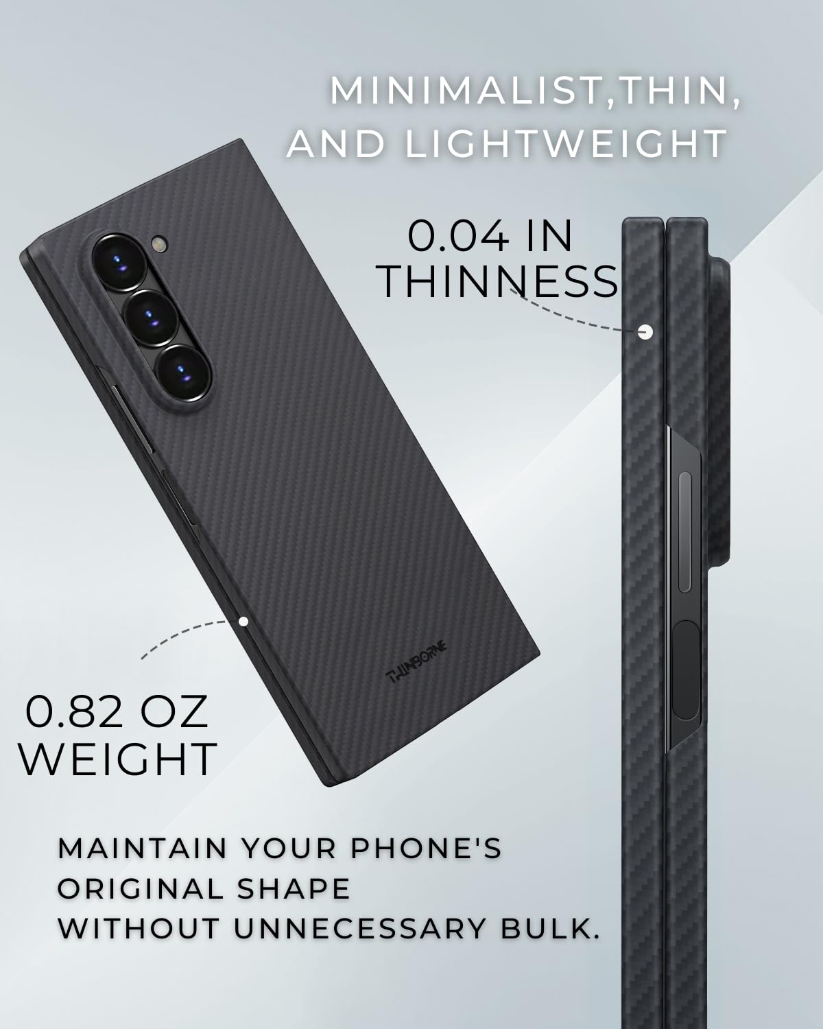 Ultra Thin Samsung Galaxy Z Fold 6 Case - 600D Aramid Fiber Magnetic Cover with Carbon Fiber Texture | Slim Protective Phone Case for Business & Travel | Minimalist Design for Everyday Use