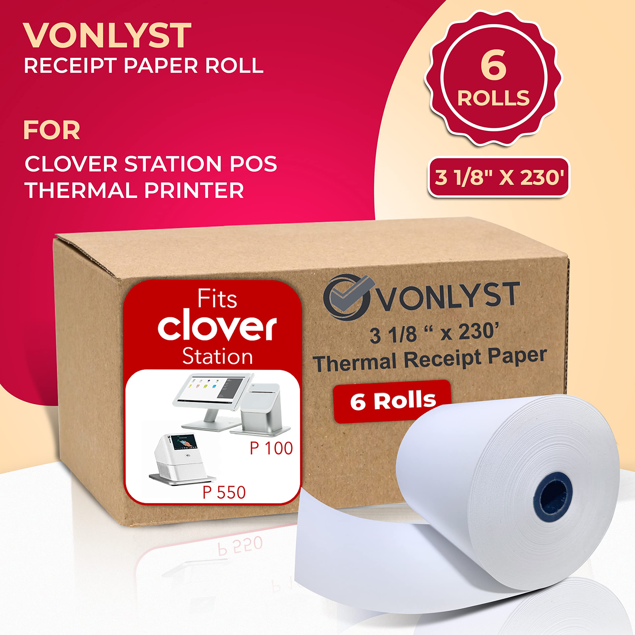 Thermal Receipt Paper Rolls 3 1/8