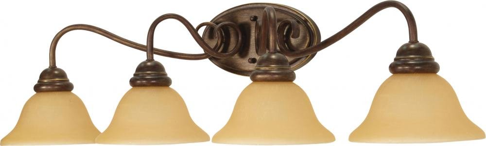 Nuvo Lighting 60/1036 Four Light Wall Fixture Vanity in Sonoma Bronze - Perfect for Bathroom, Bedroom, and Dressing Room Lighting