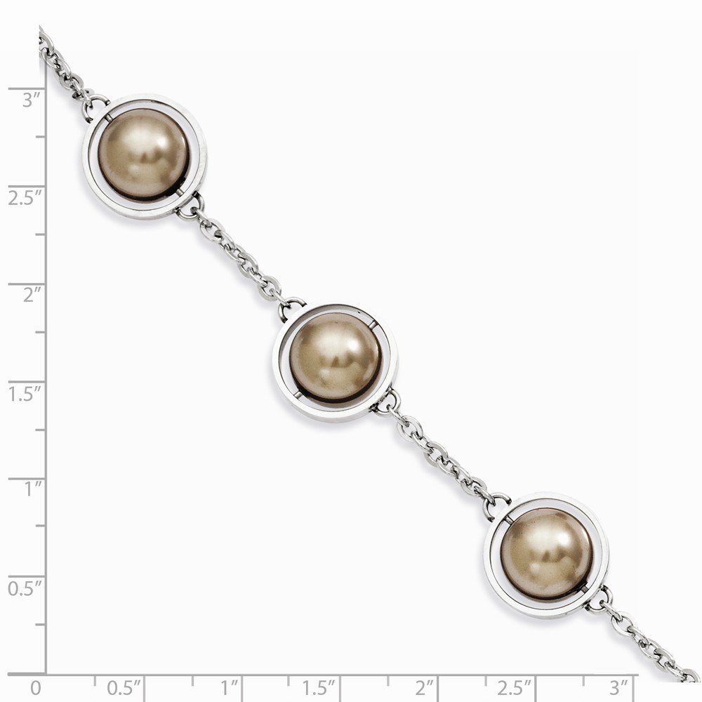Lux Stainless Steel Champagne Beads Bracelet - 7.5 Inch Adjustable with Extension for Women | Perfect for Parties, Weddings & Special Occasions