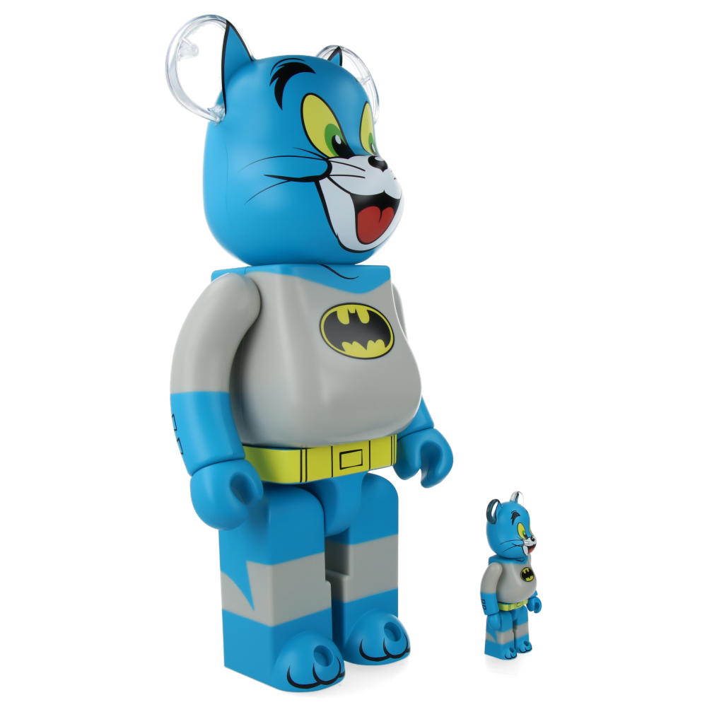 400% + 100% Bearbrick Tom as Batman and Jerry as The Joker Collectible Figures - Limited Edition Designer Vinyl Art Toys for Home Decoration, Office Display, and Gift Giving