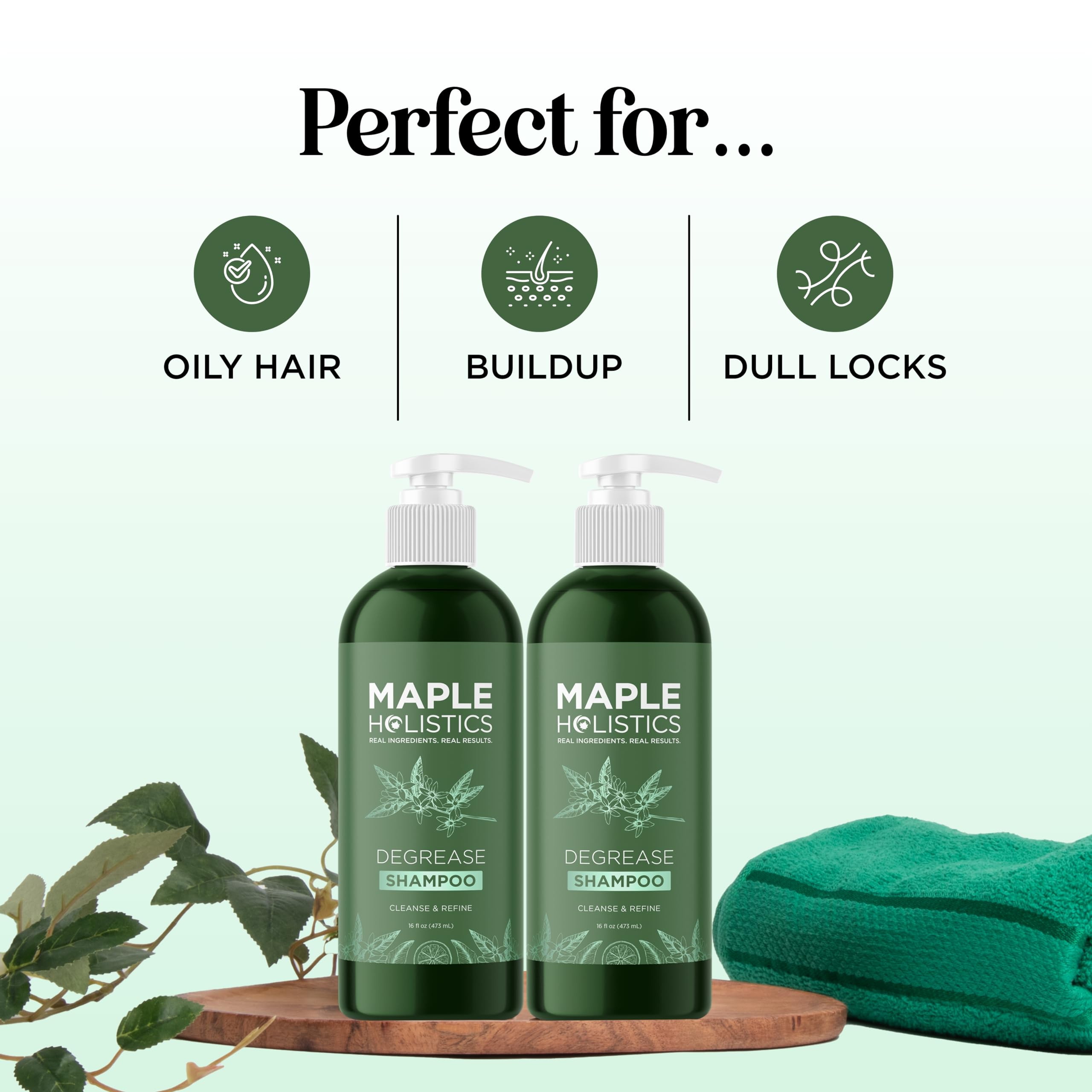 Clarifying Shampoo for Oily Hair & Scalp - Deep Cleansing Shampoo with Rosemary Oil to Remove Buildup - Vegan, Sulfate & Paraben Free Degreasing Shampoo for Greasy Hair (2 Pack) - Perfect for Daily Use & Color-Treated Hair